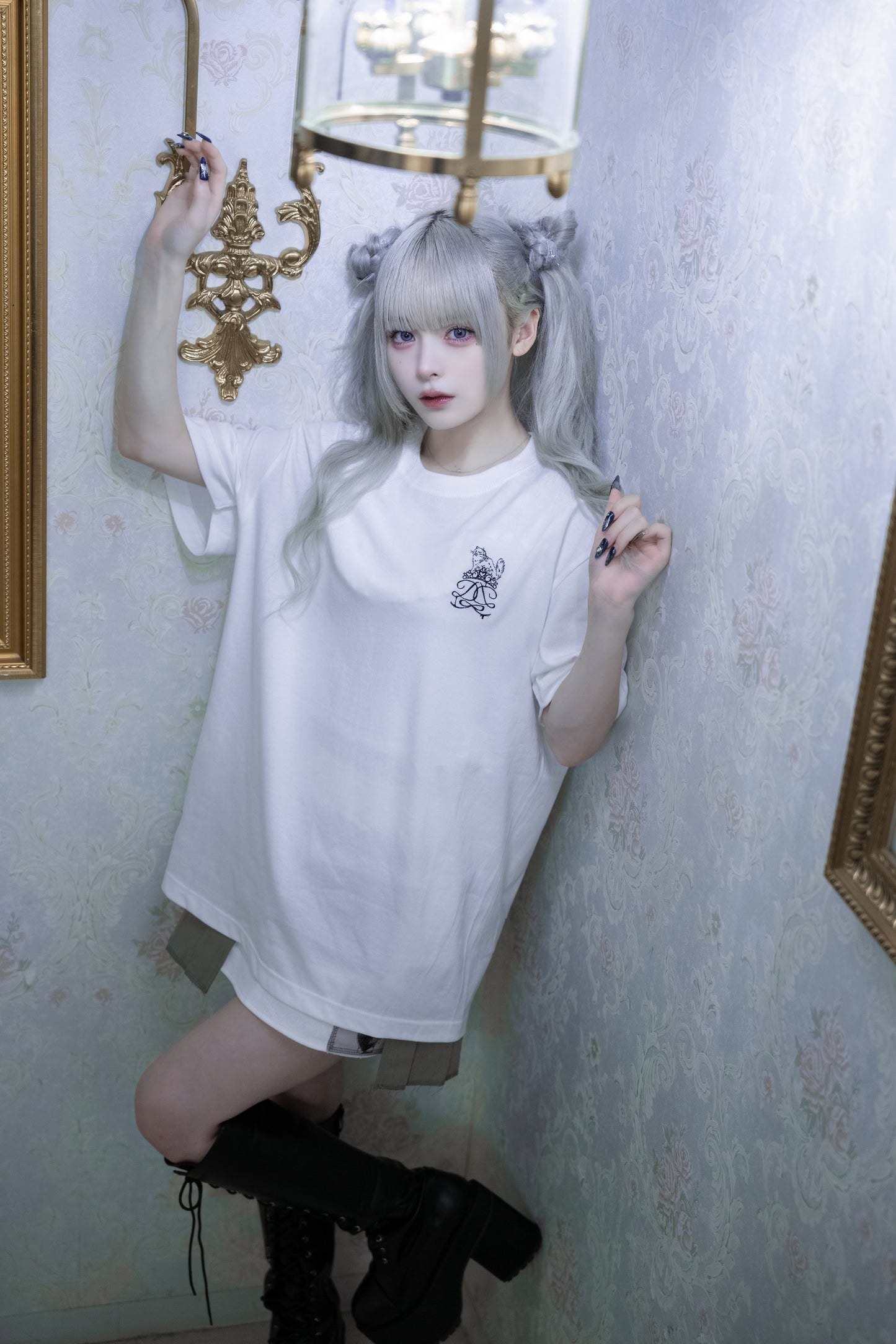 1st anniversary cat Tee white