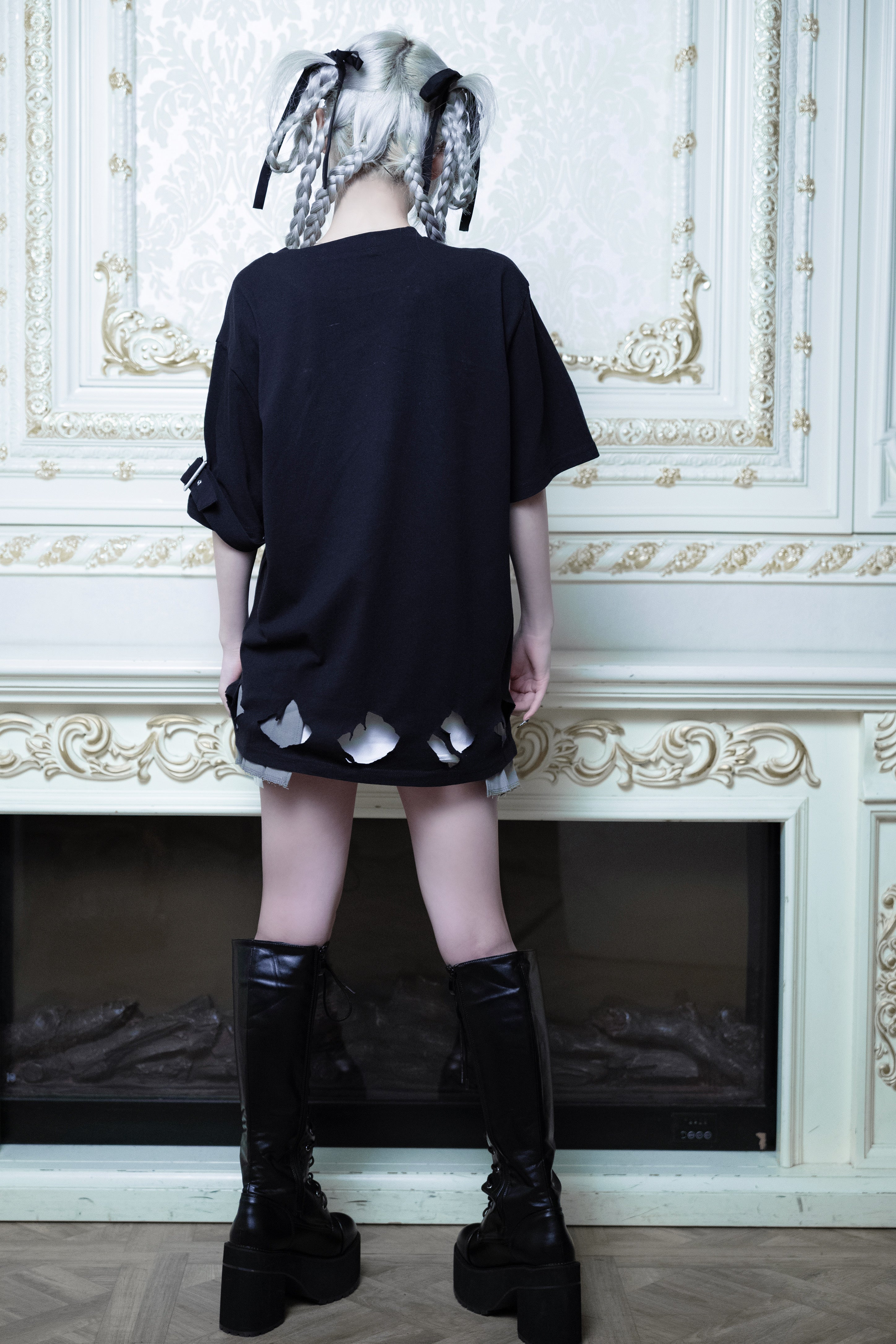 dd moon star Tee black