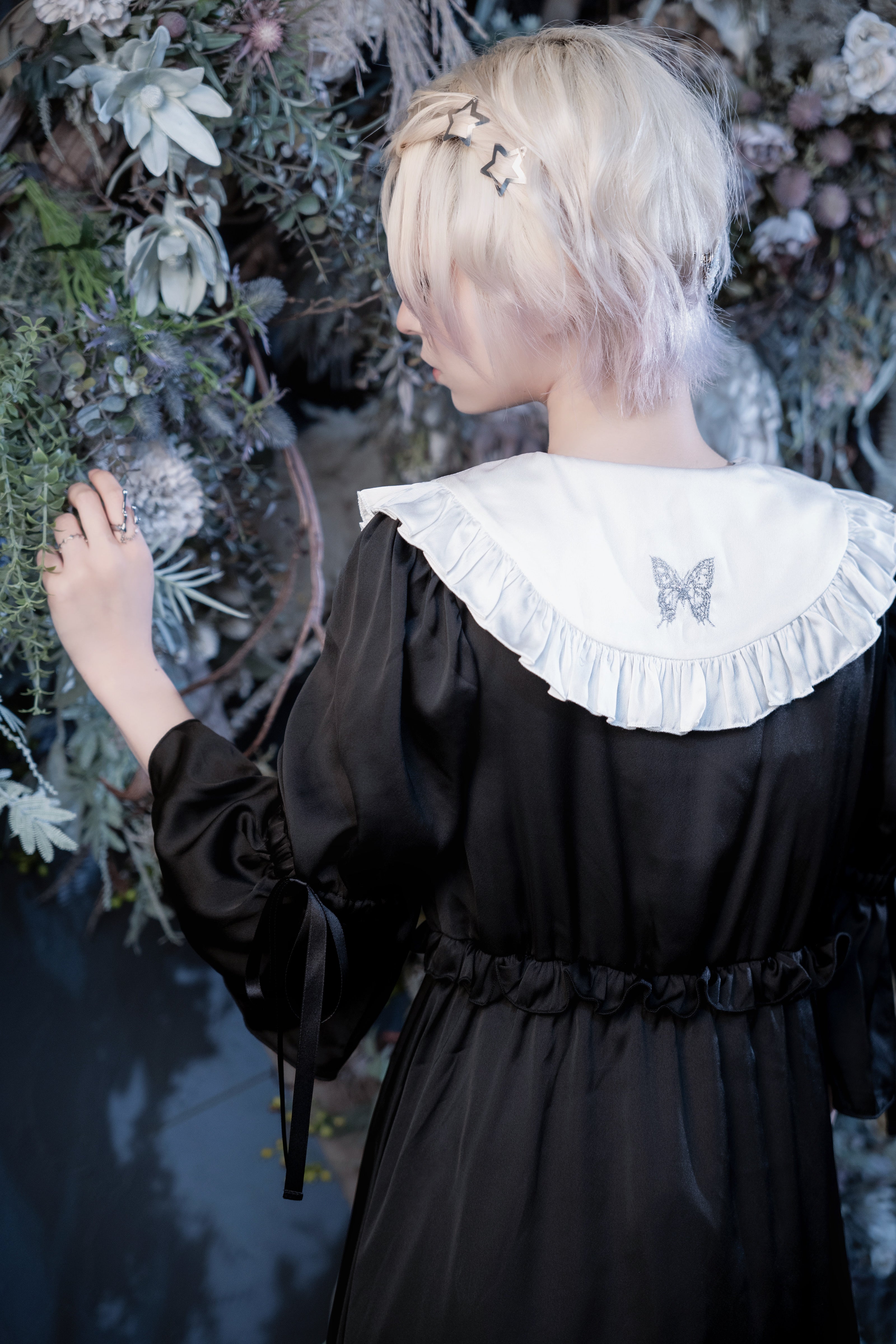 maid doll one-piece black