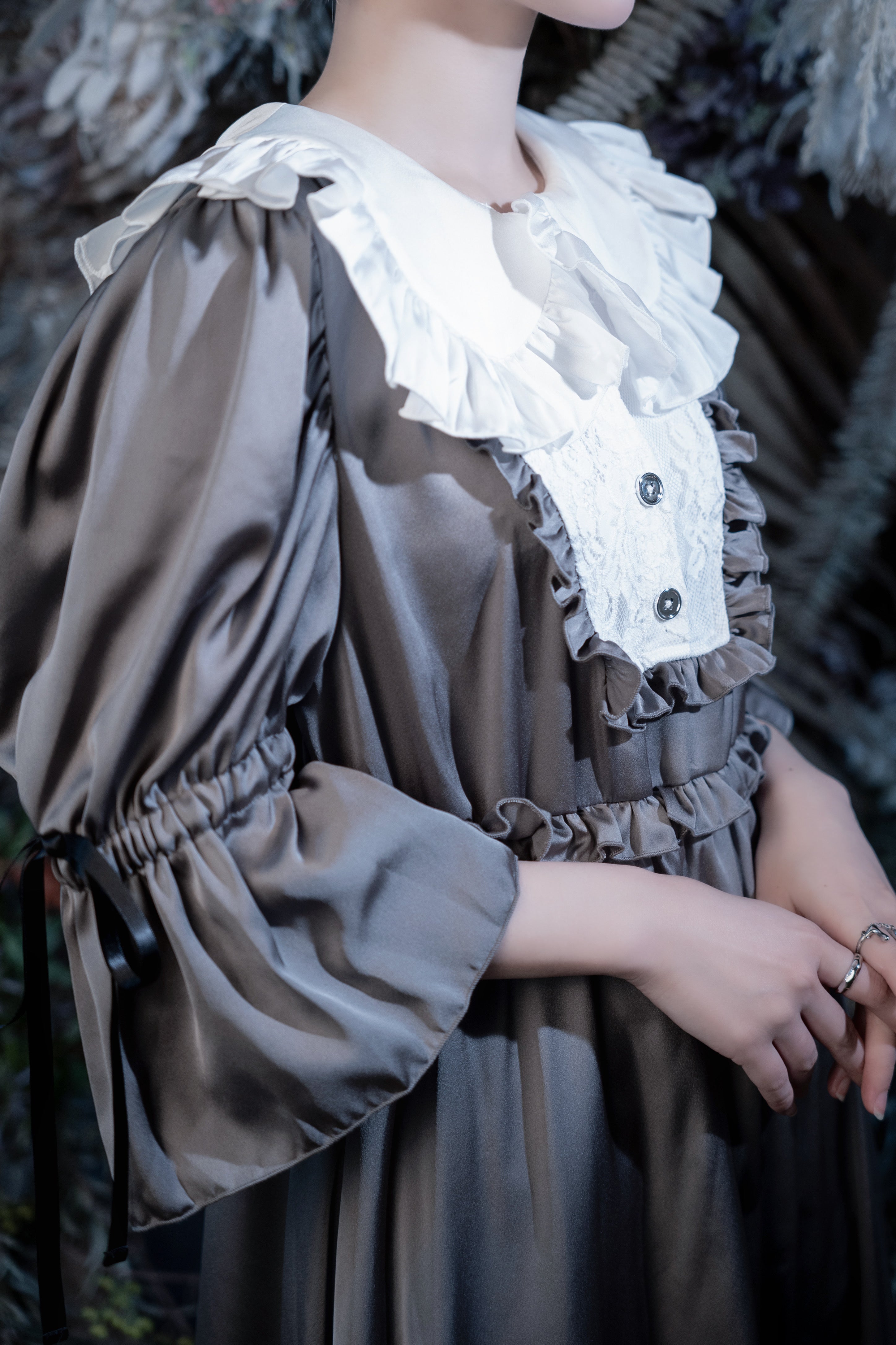 maid doll one-piece gray