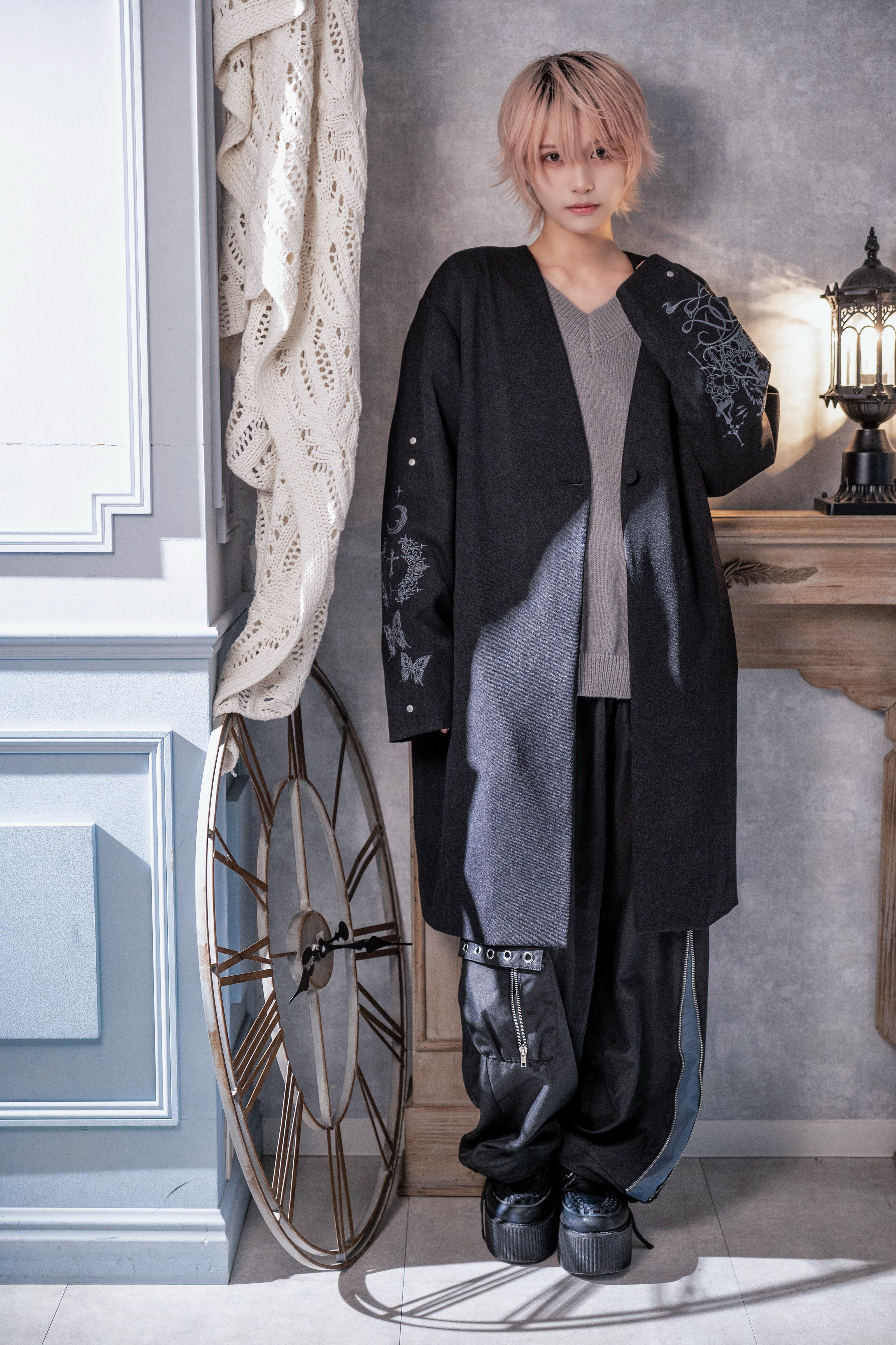 dd cat stitch coat black