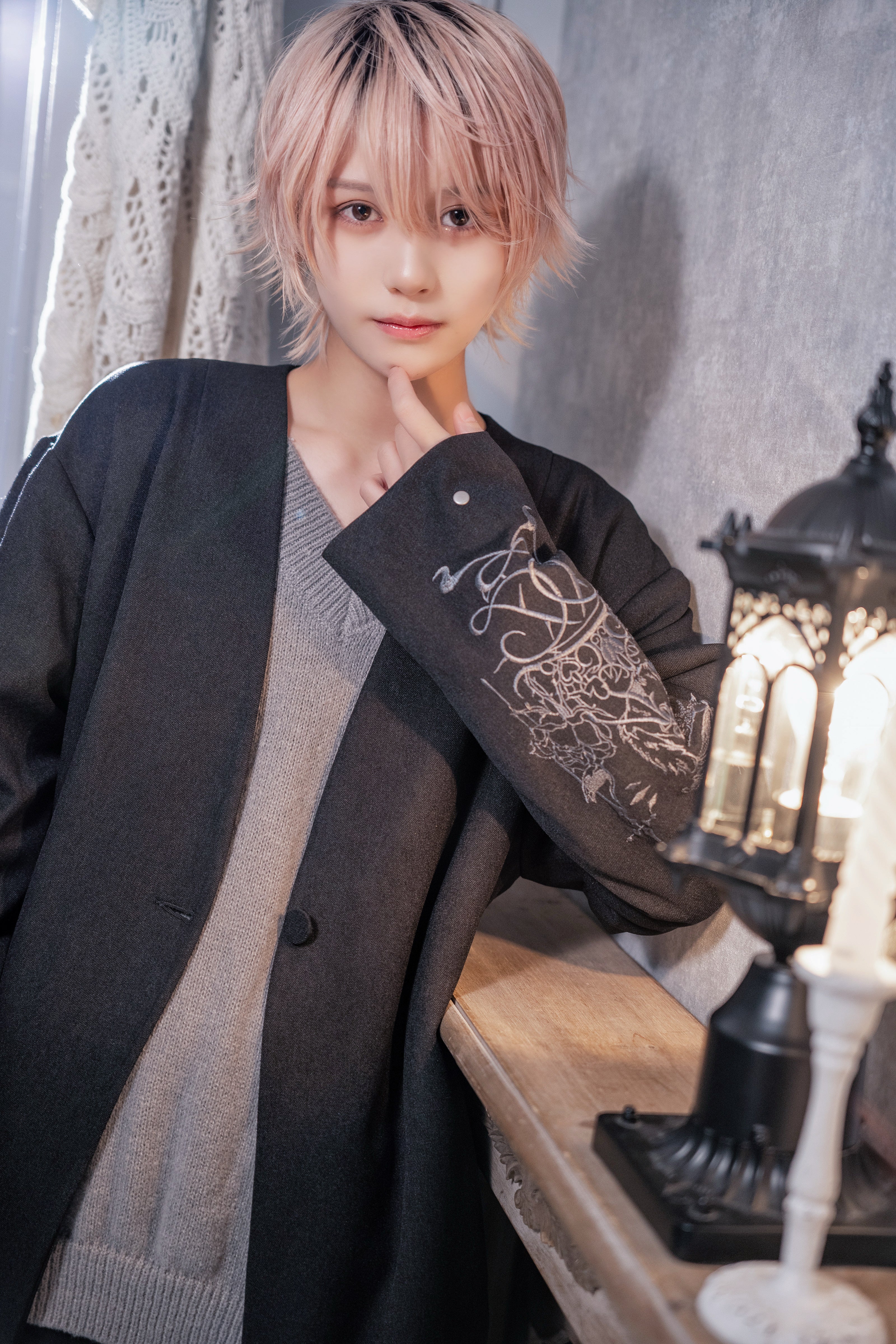 dd cat stitch coat black