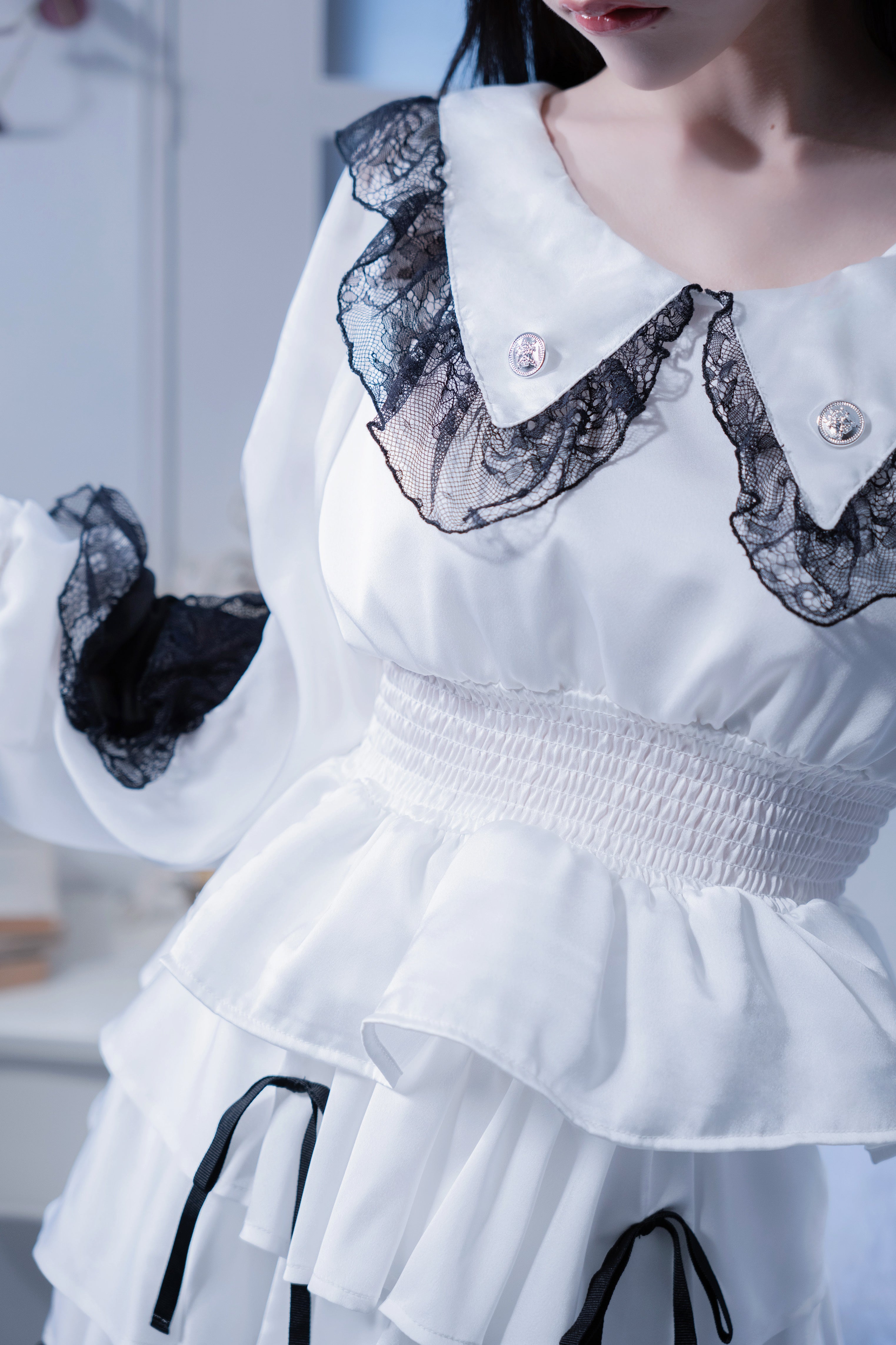 sailor collar frill doll tops white