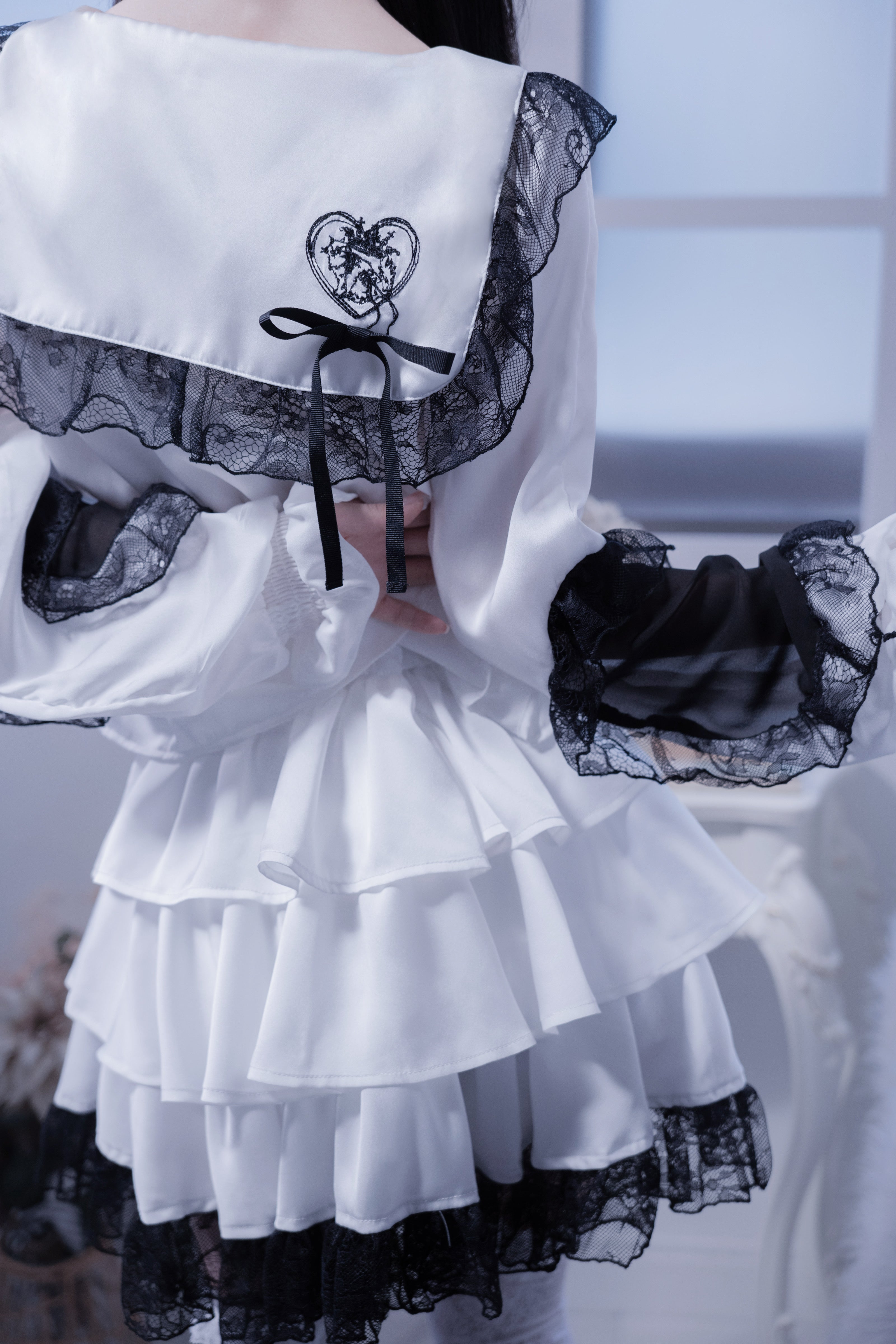 sailor collar frill doll tops white