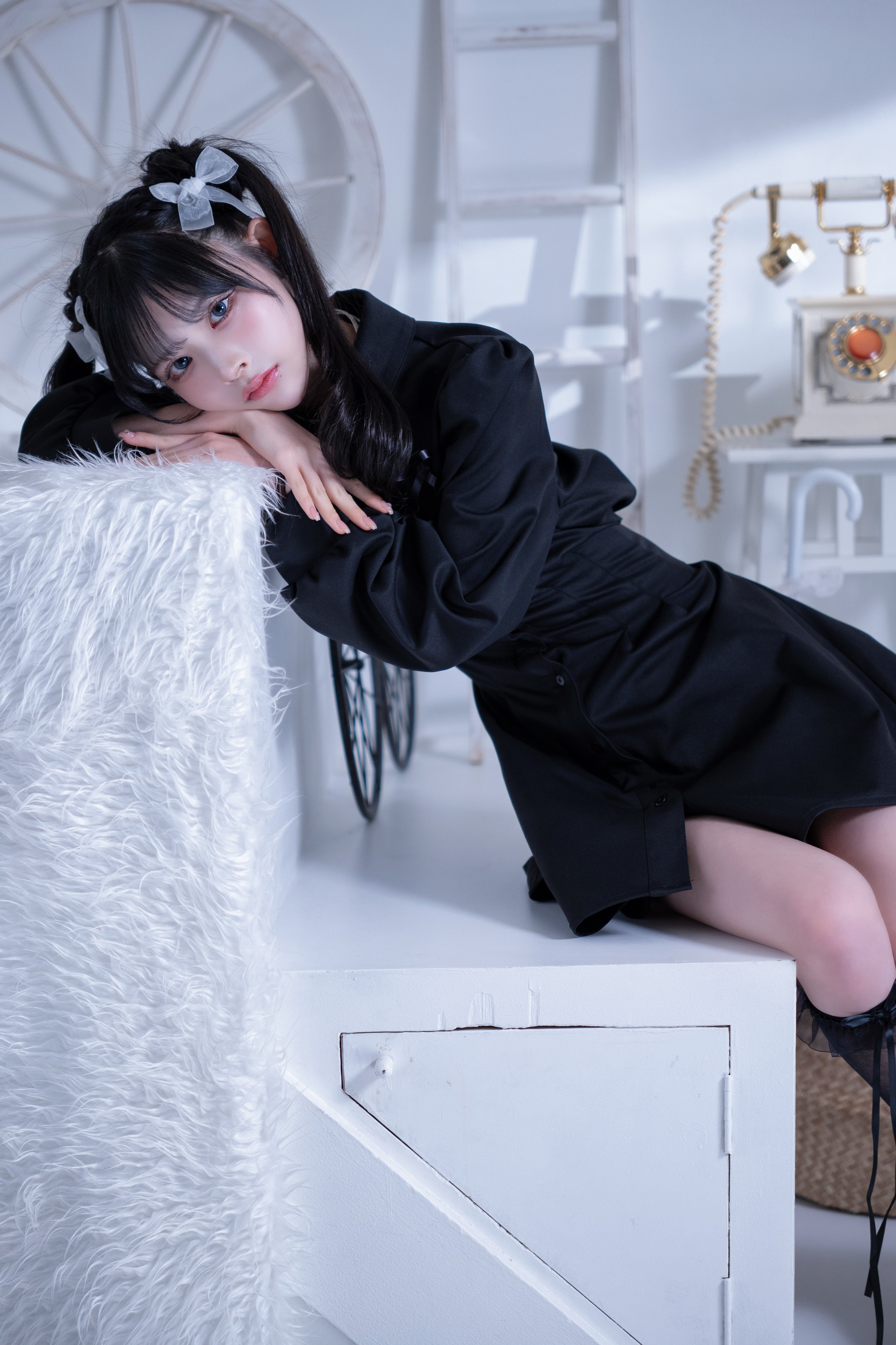 doll cat shirt onepiece black