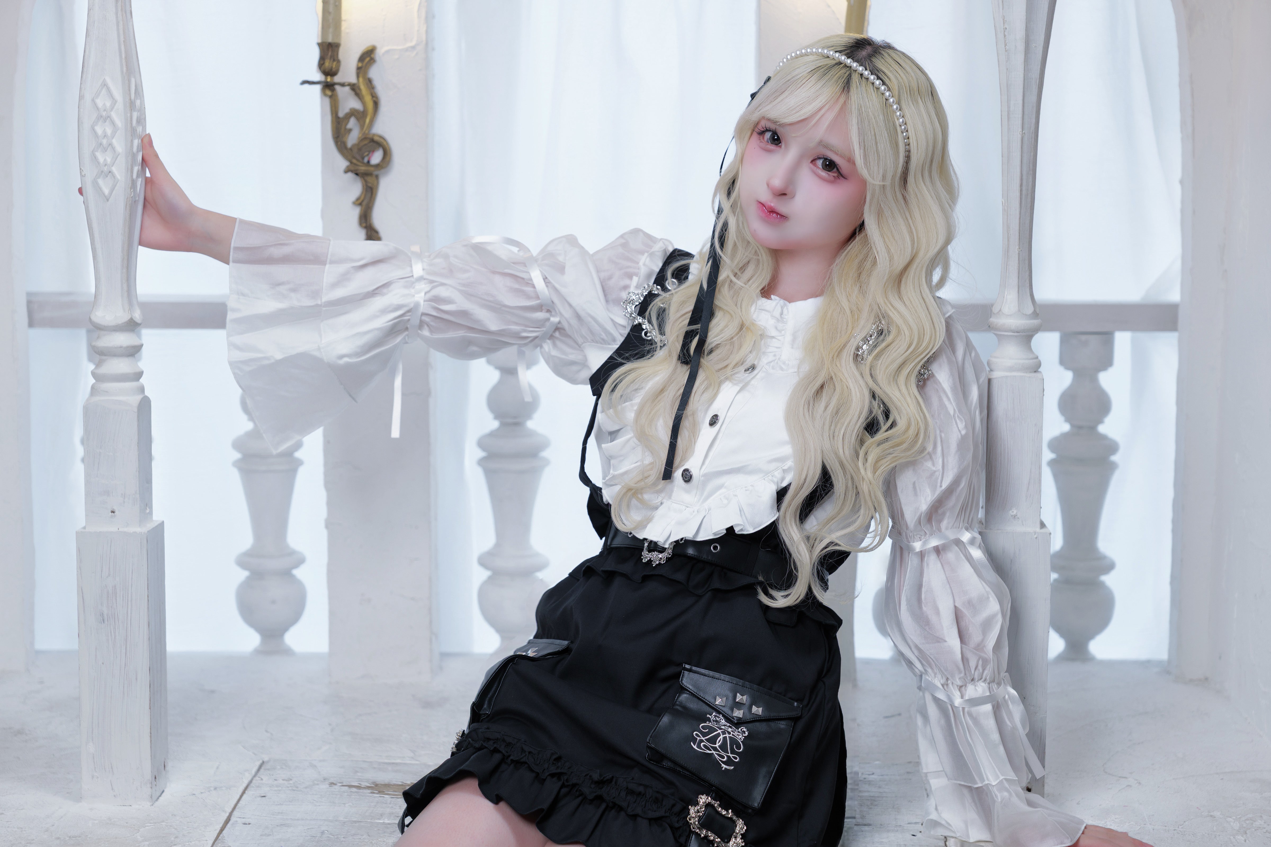 frill doll suspender skirt black
