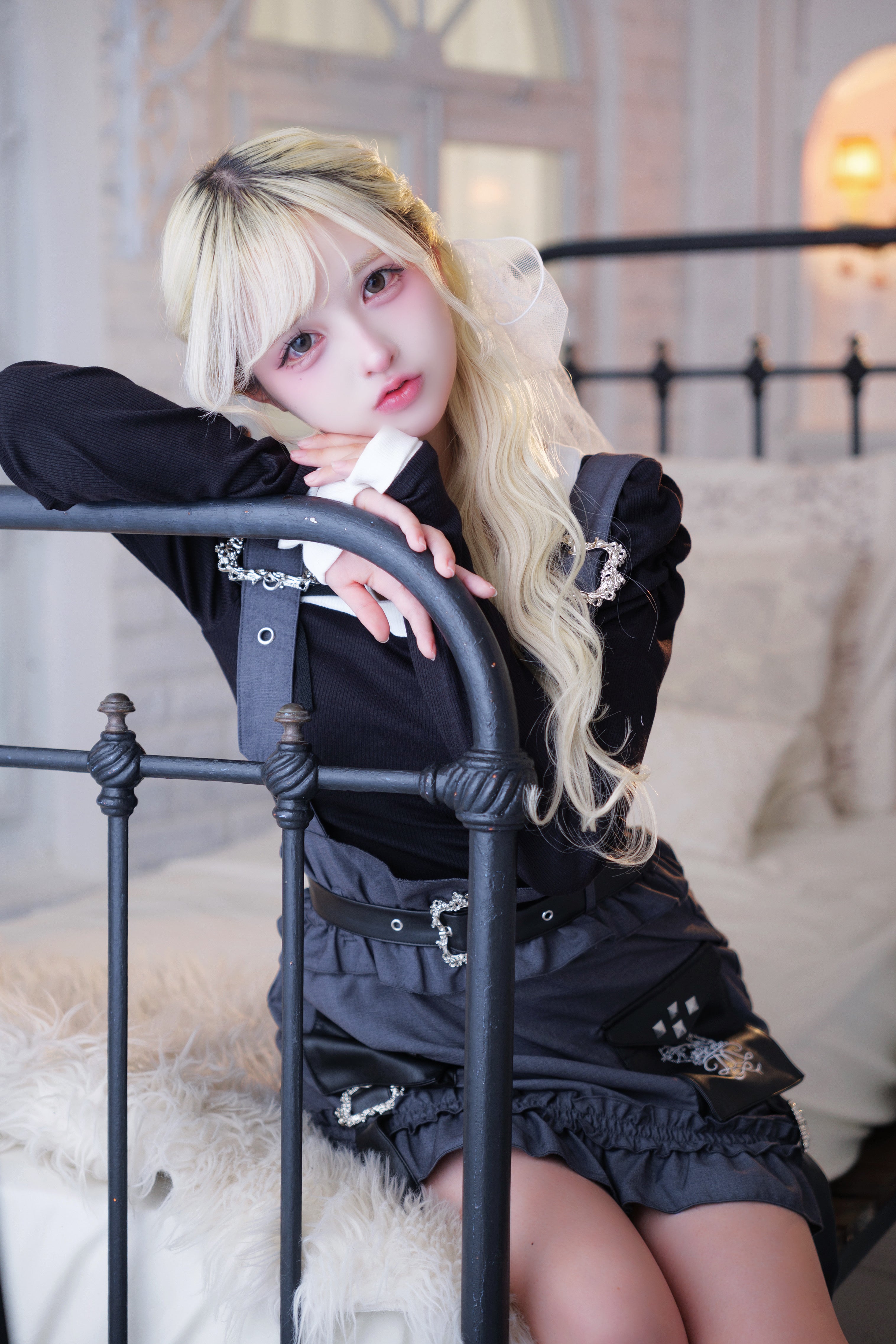 frill doll suspender skirt gray