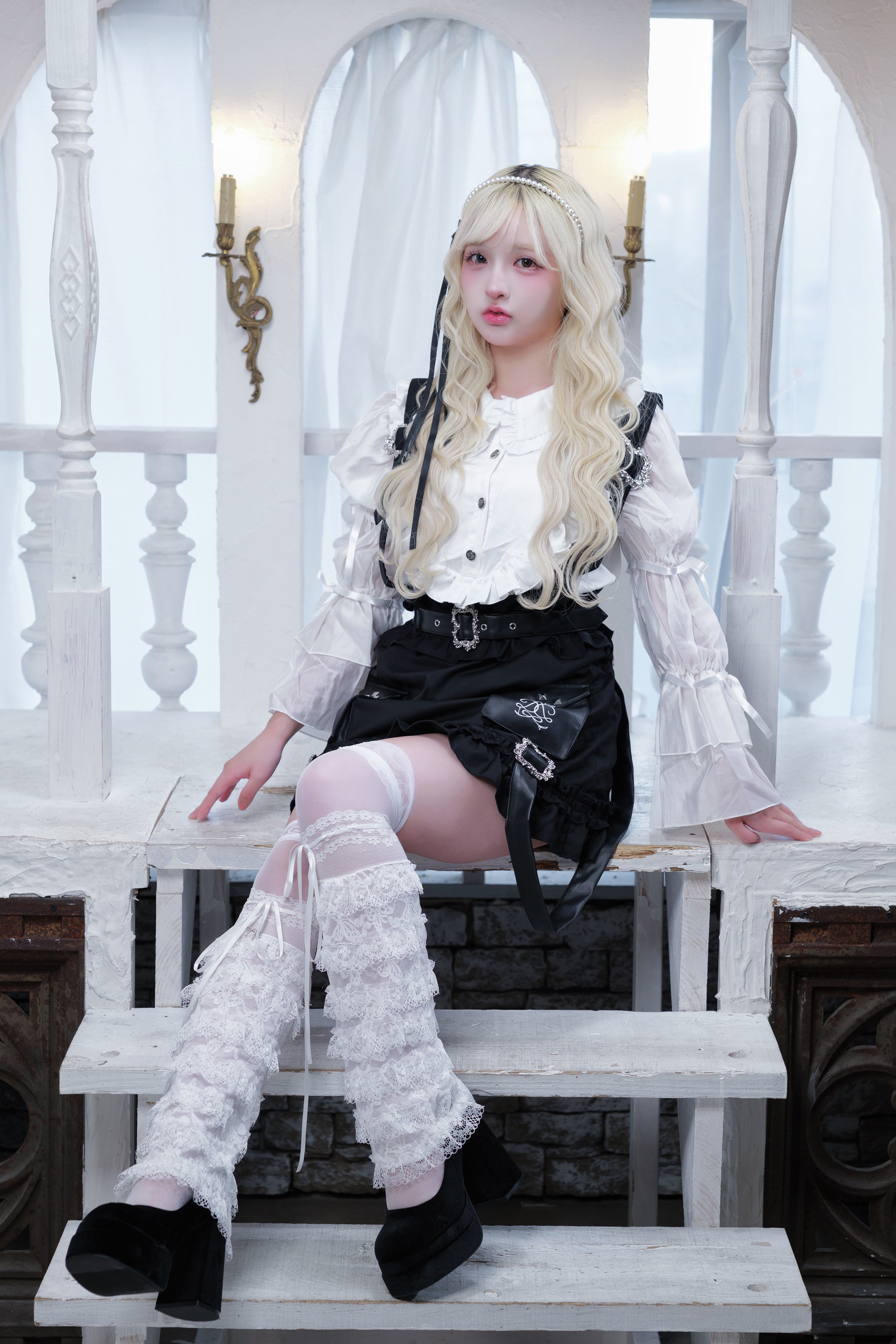 frill doll suspender skirt black