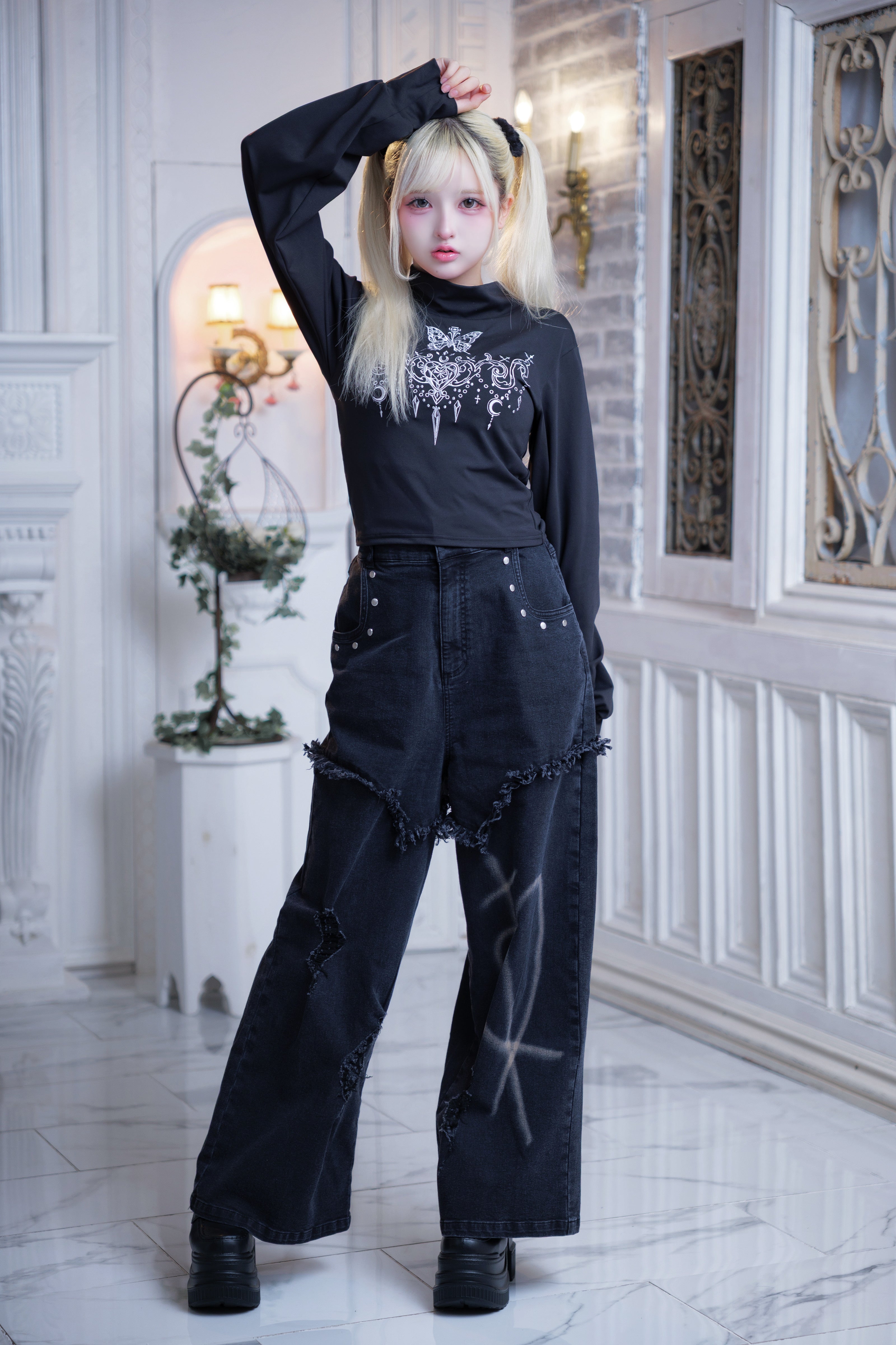 dd paint damage denim black