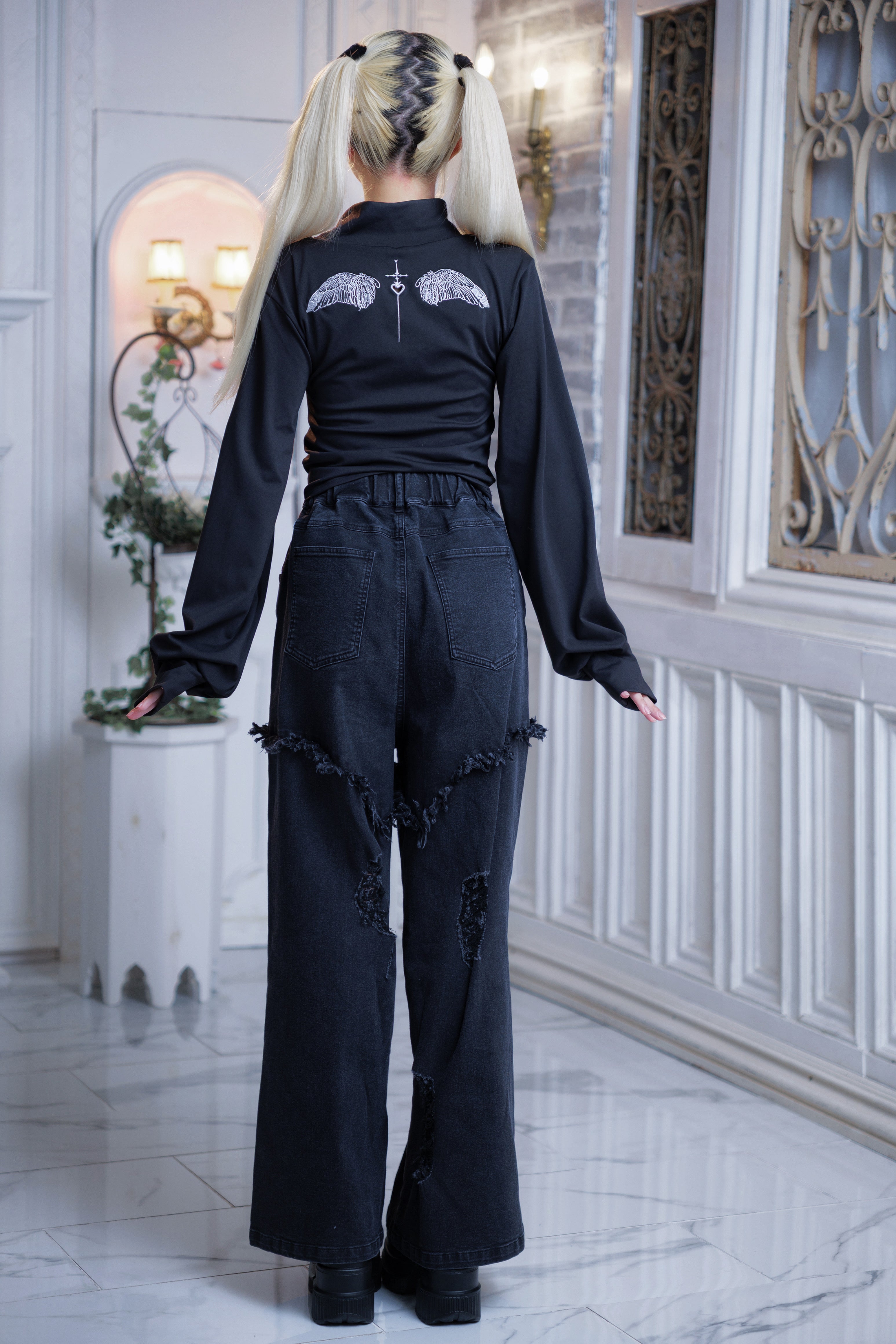dd paint damage denim black
