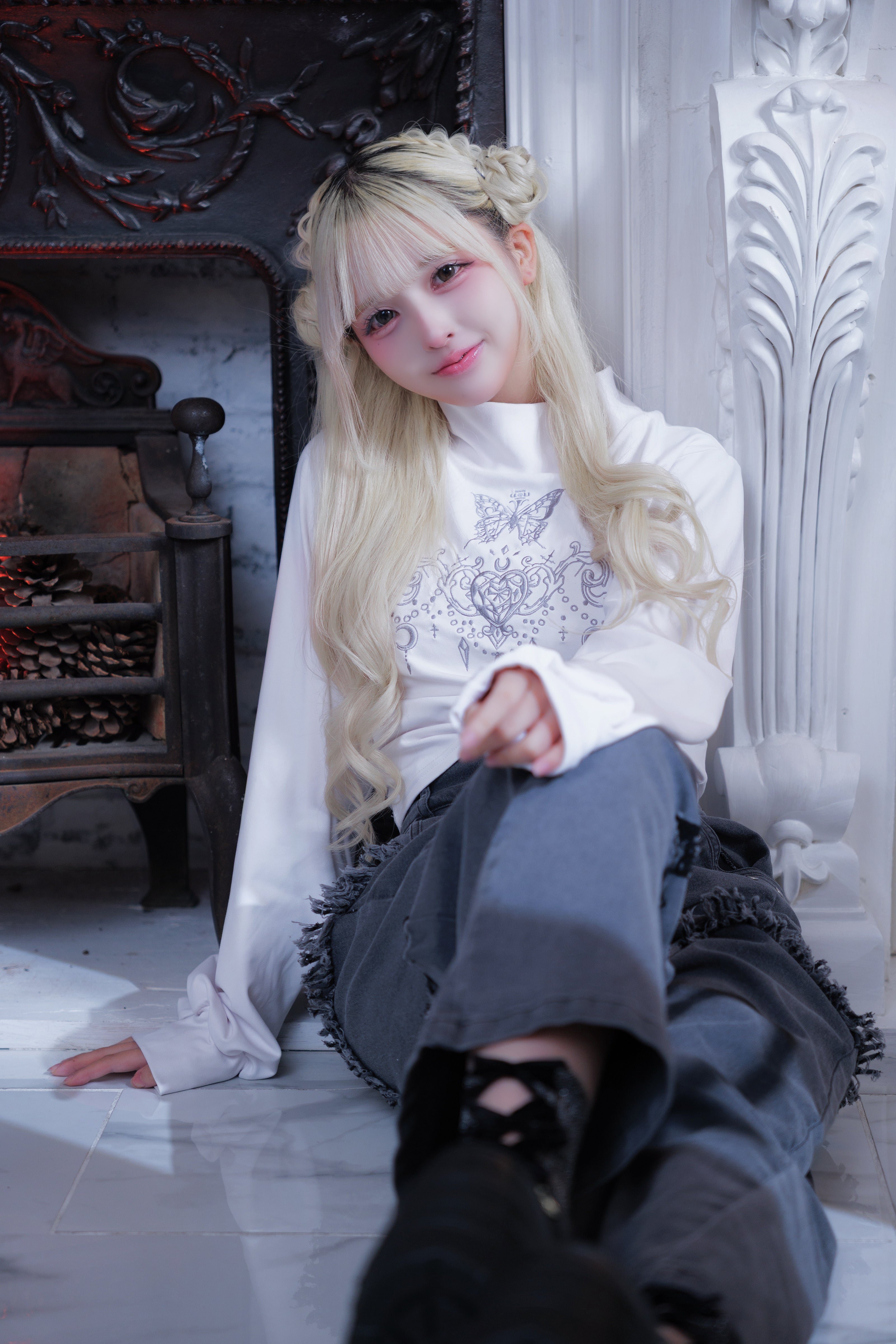 dd butterfly cut sew white