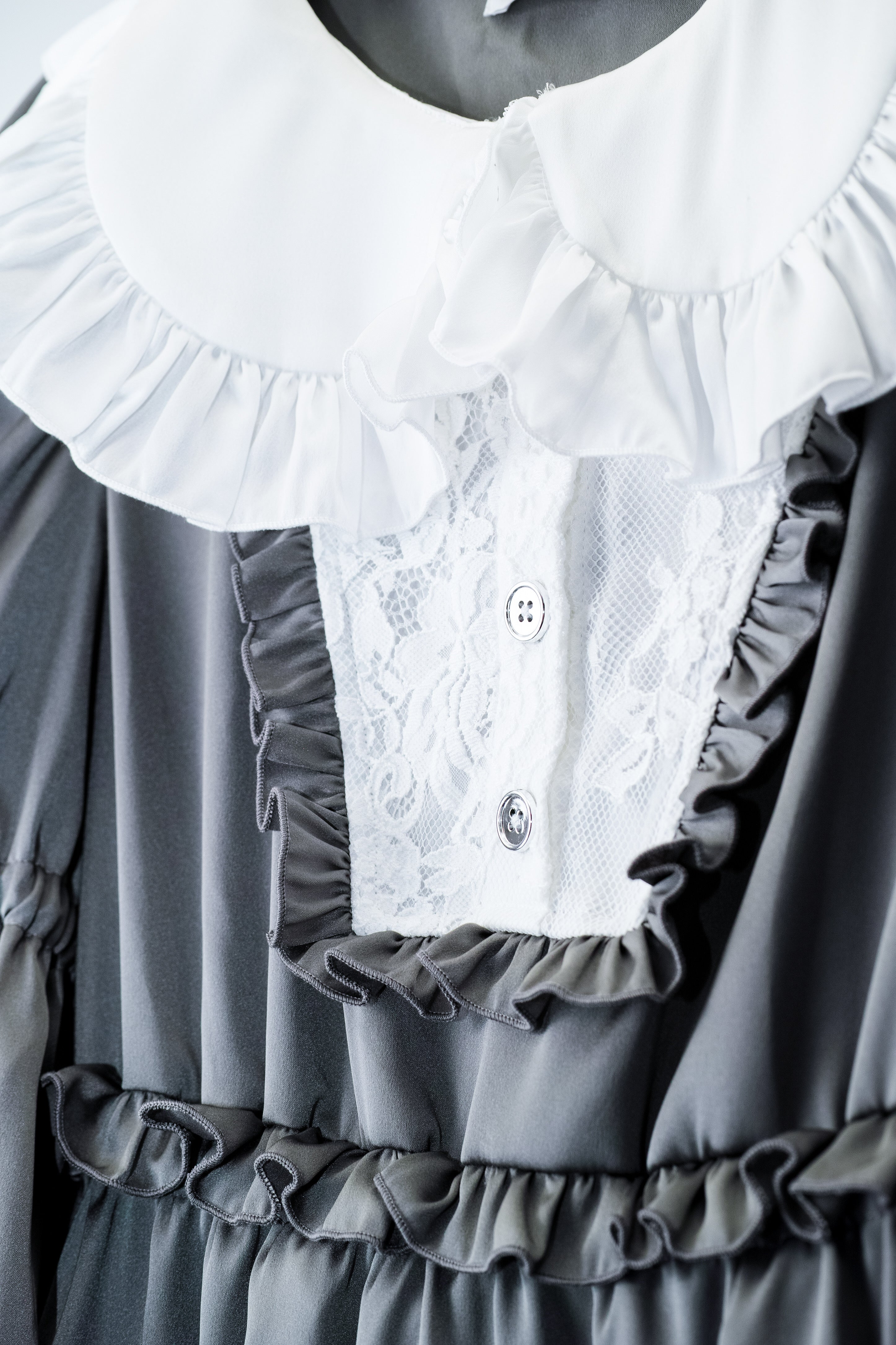 maid doll one-piece gray