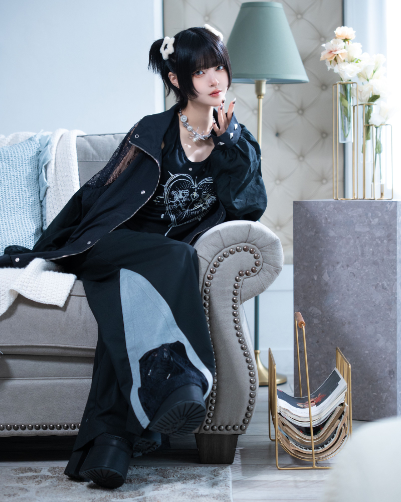 bicolor doll race pants black