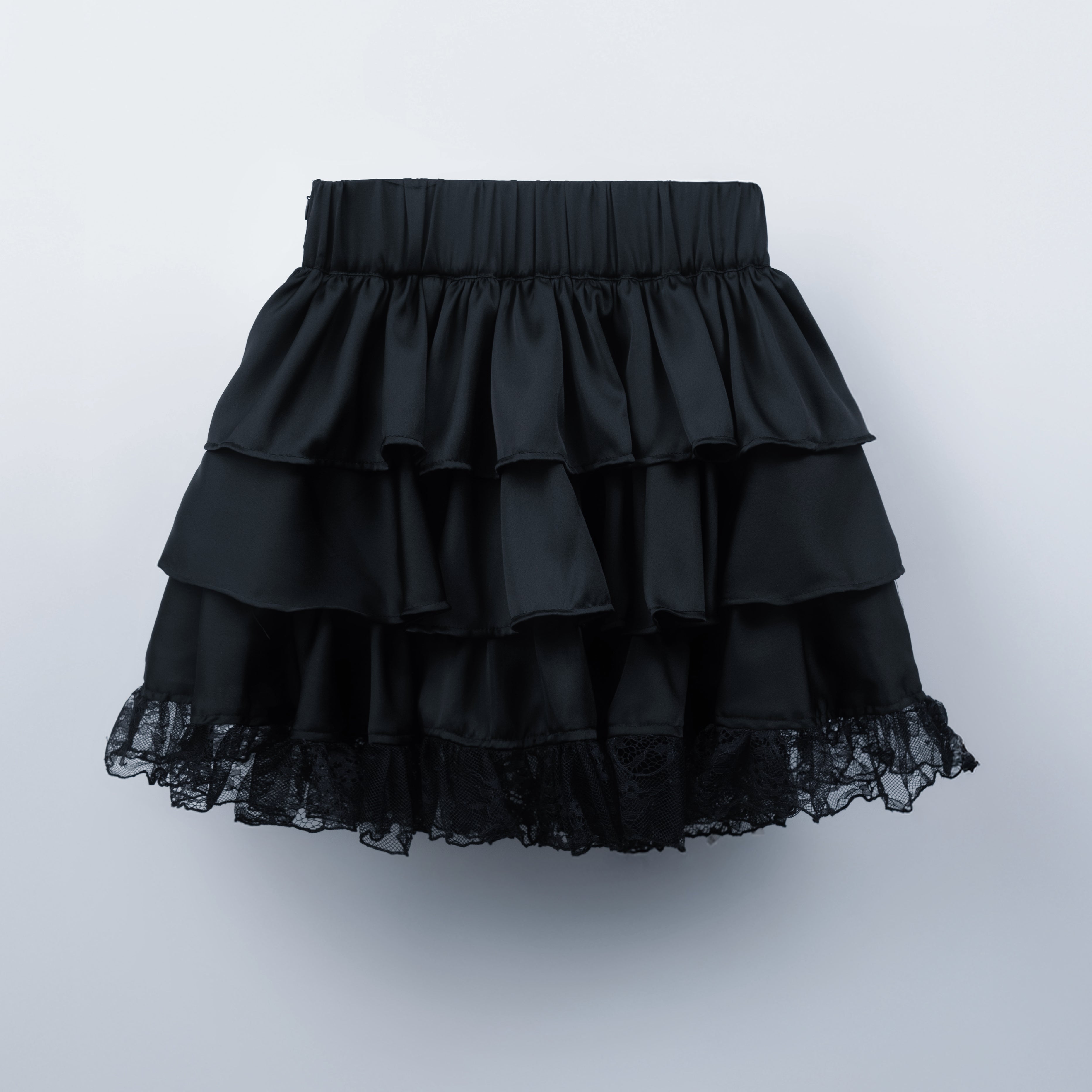 doll button frill skirt black