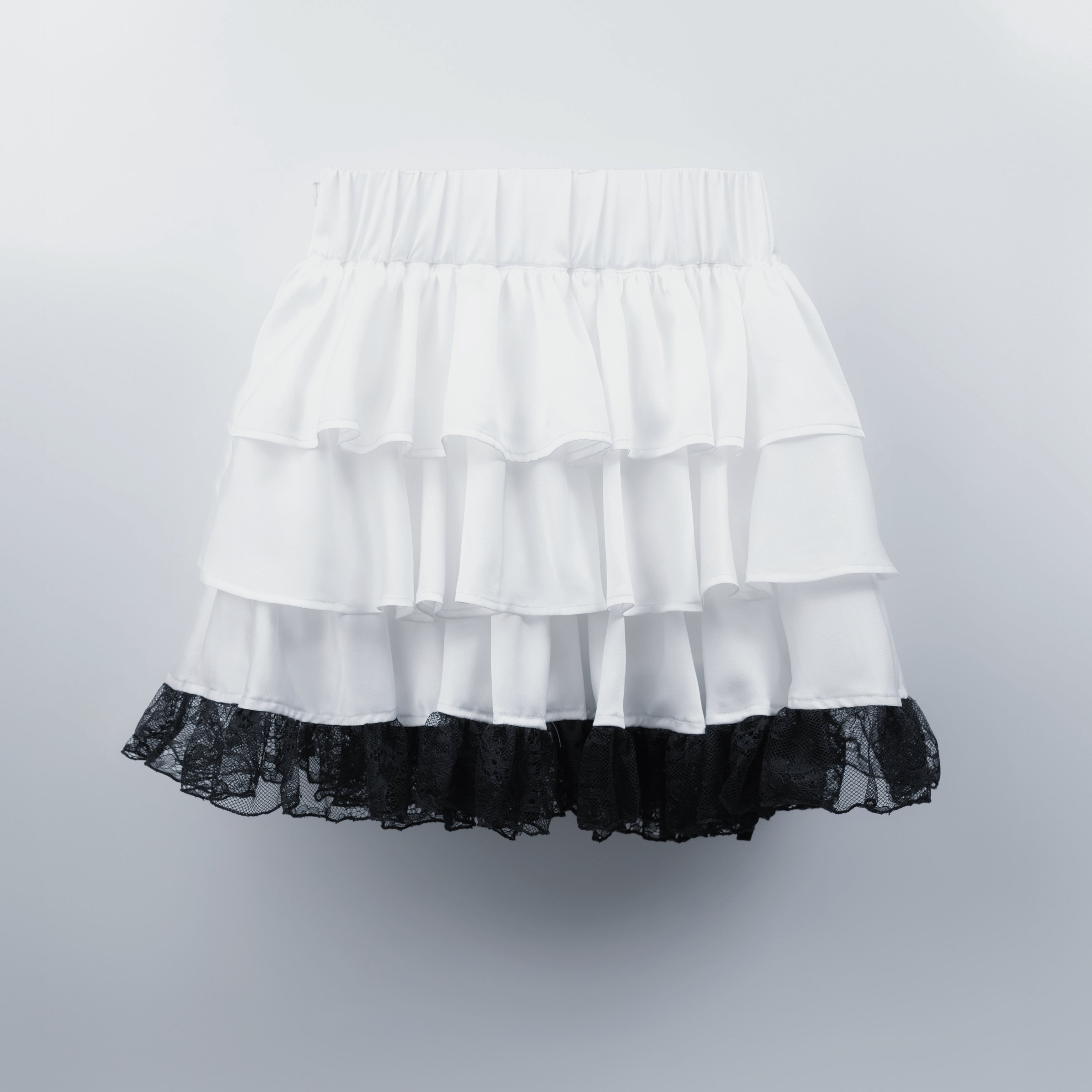 doll button frill skirt white