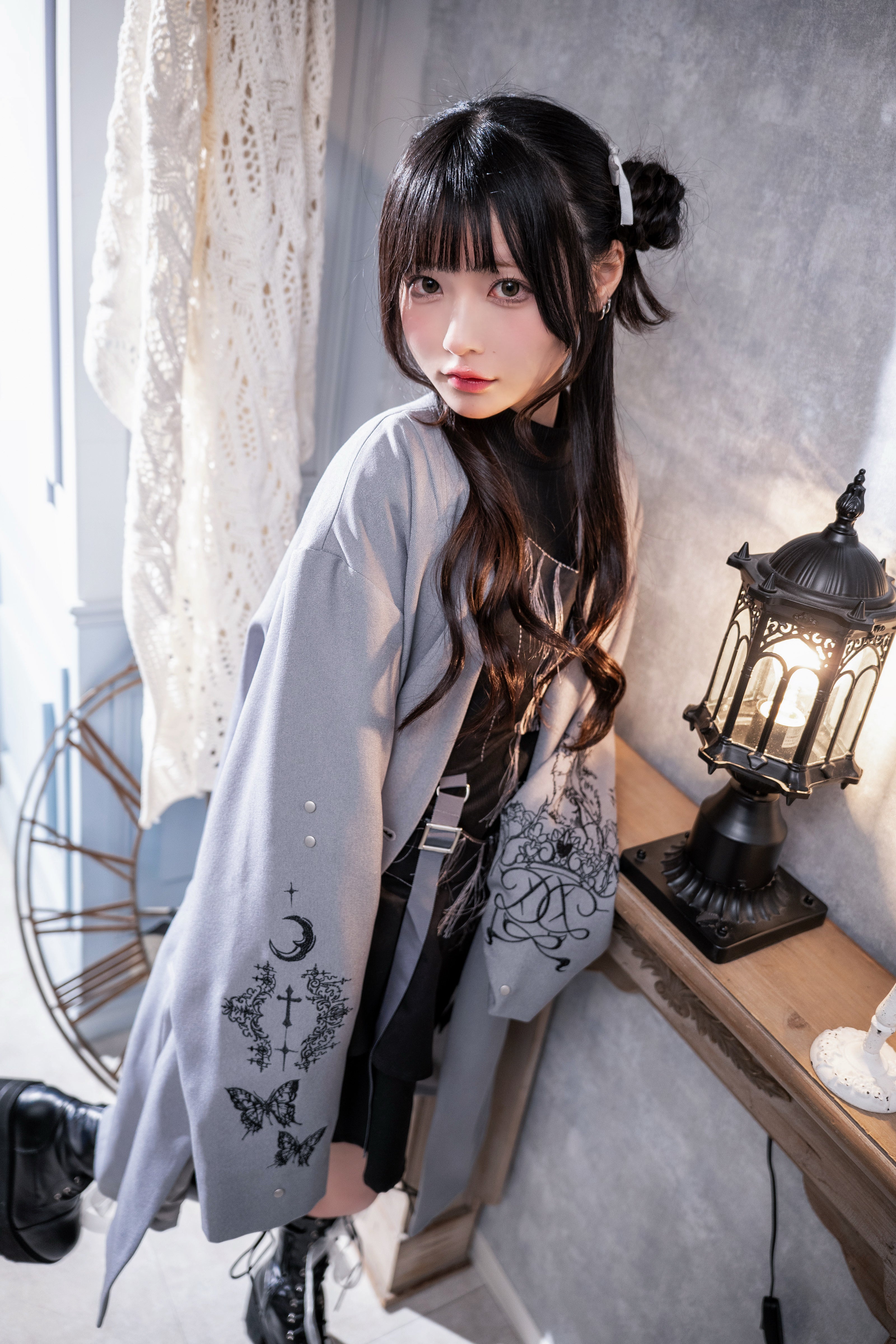 dd cat stitch coat gray