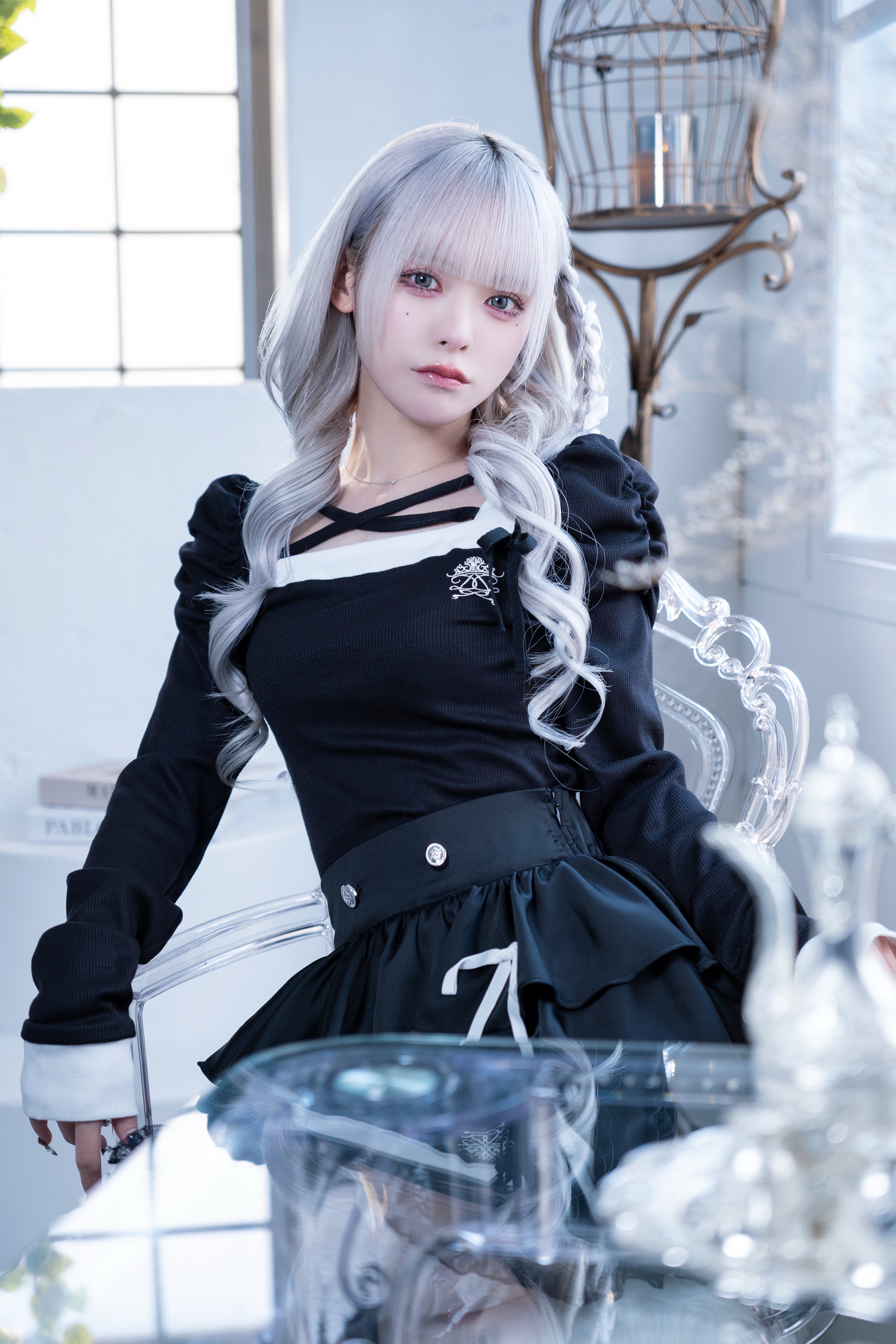 back ribbon doll knit black