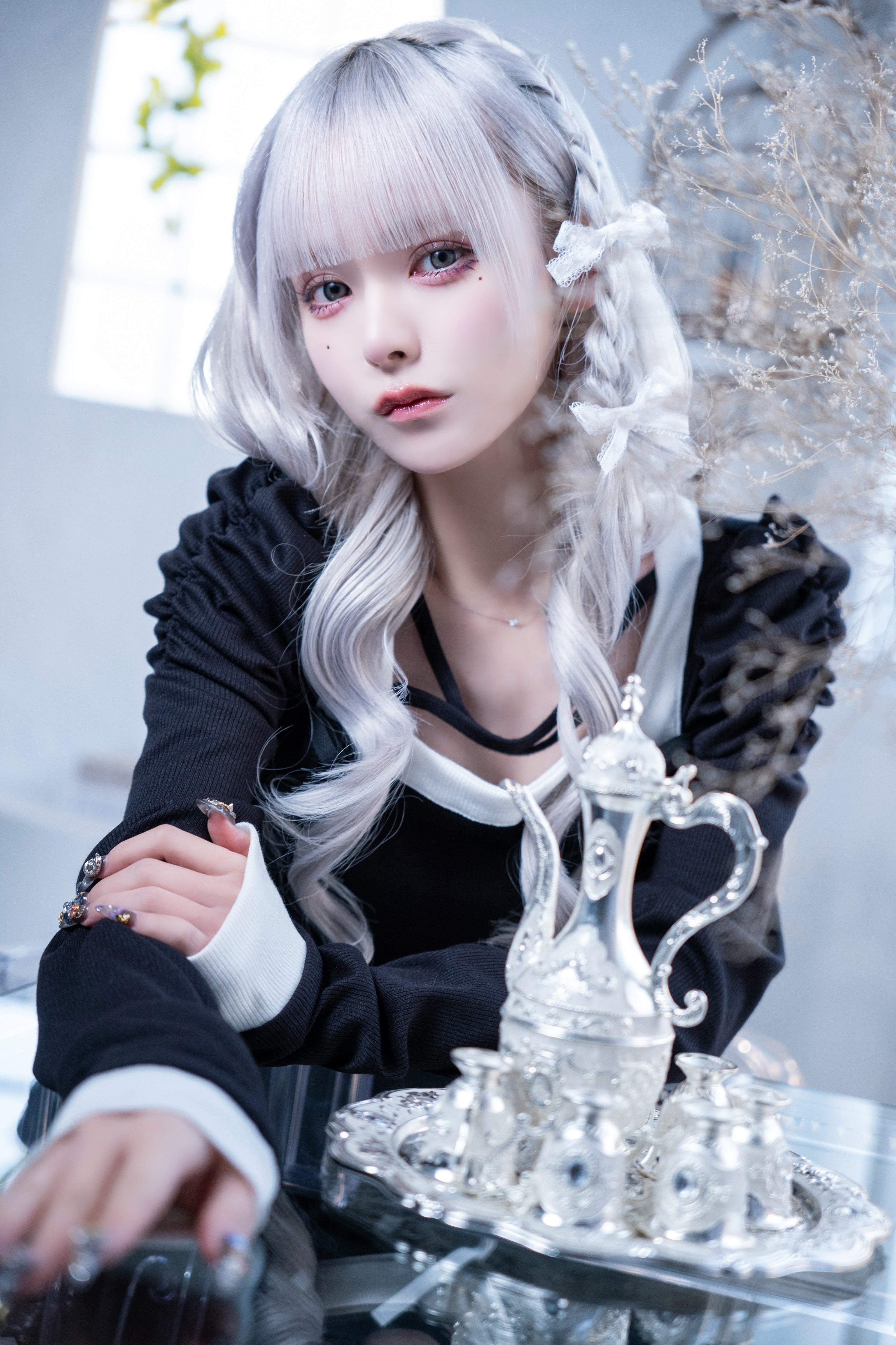 back ribbon doll knit black