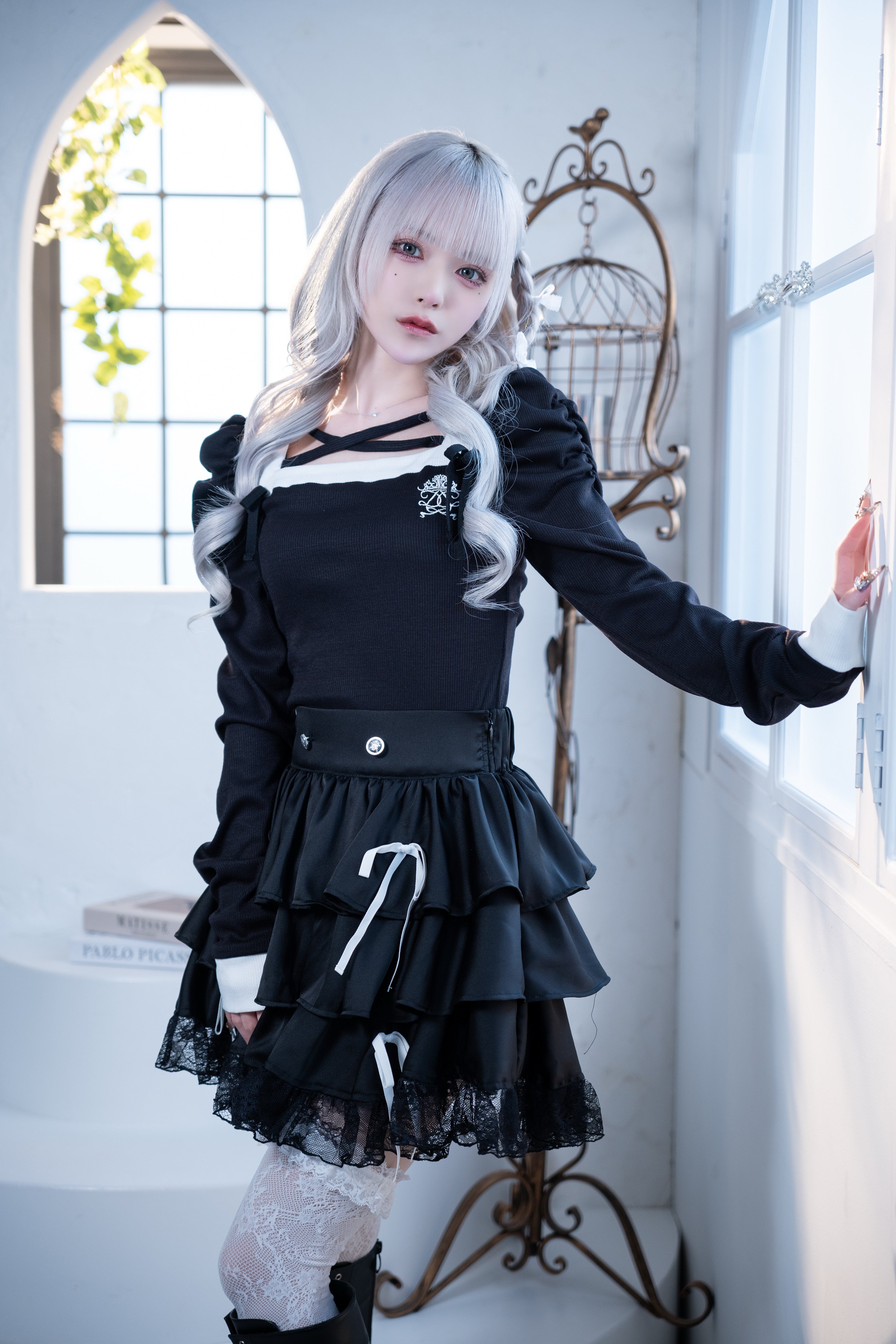 back ribbon doll knit black