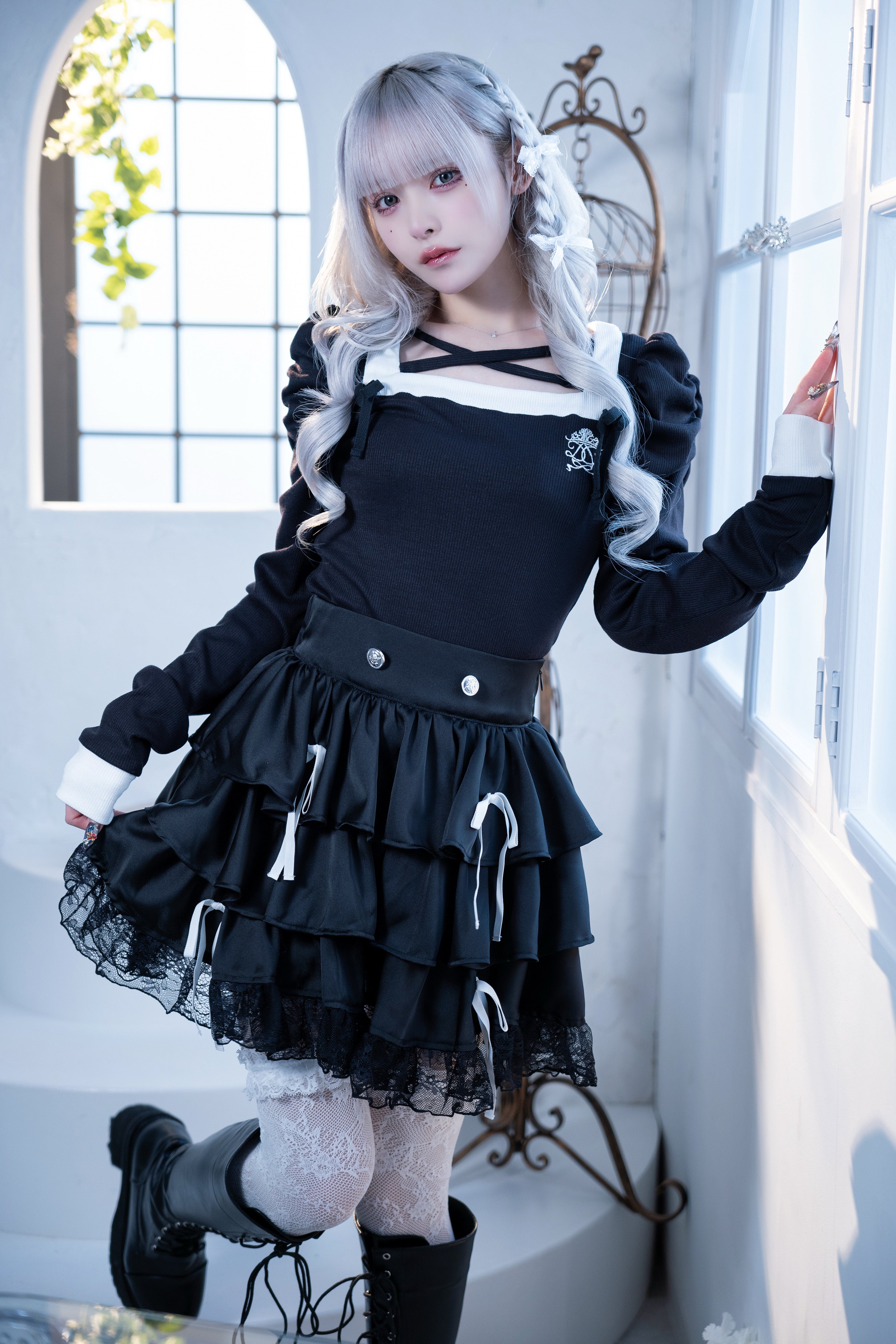 back ribbon doll knit black