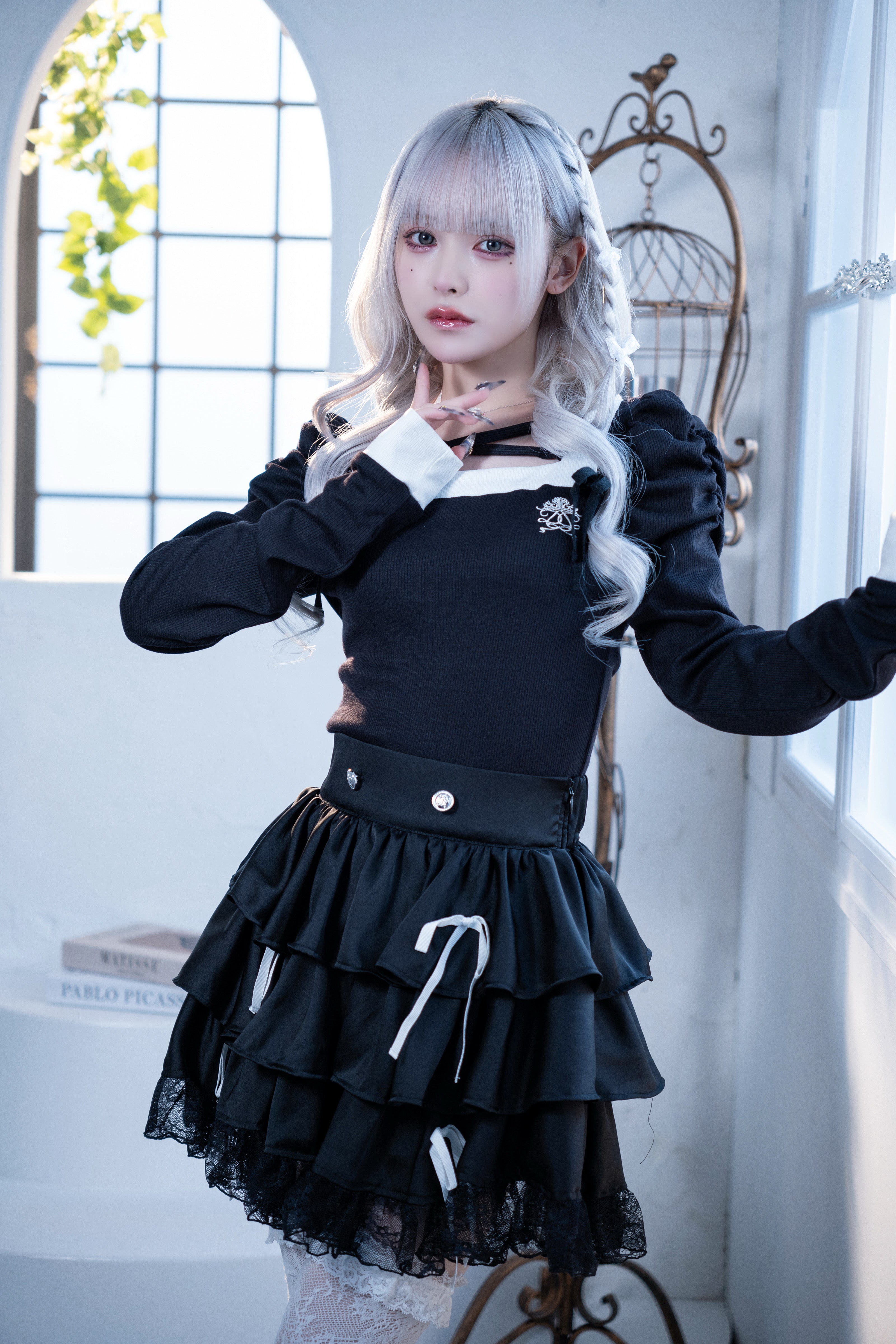 back ribbon doll knit black