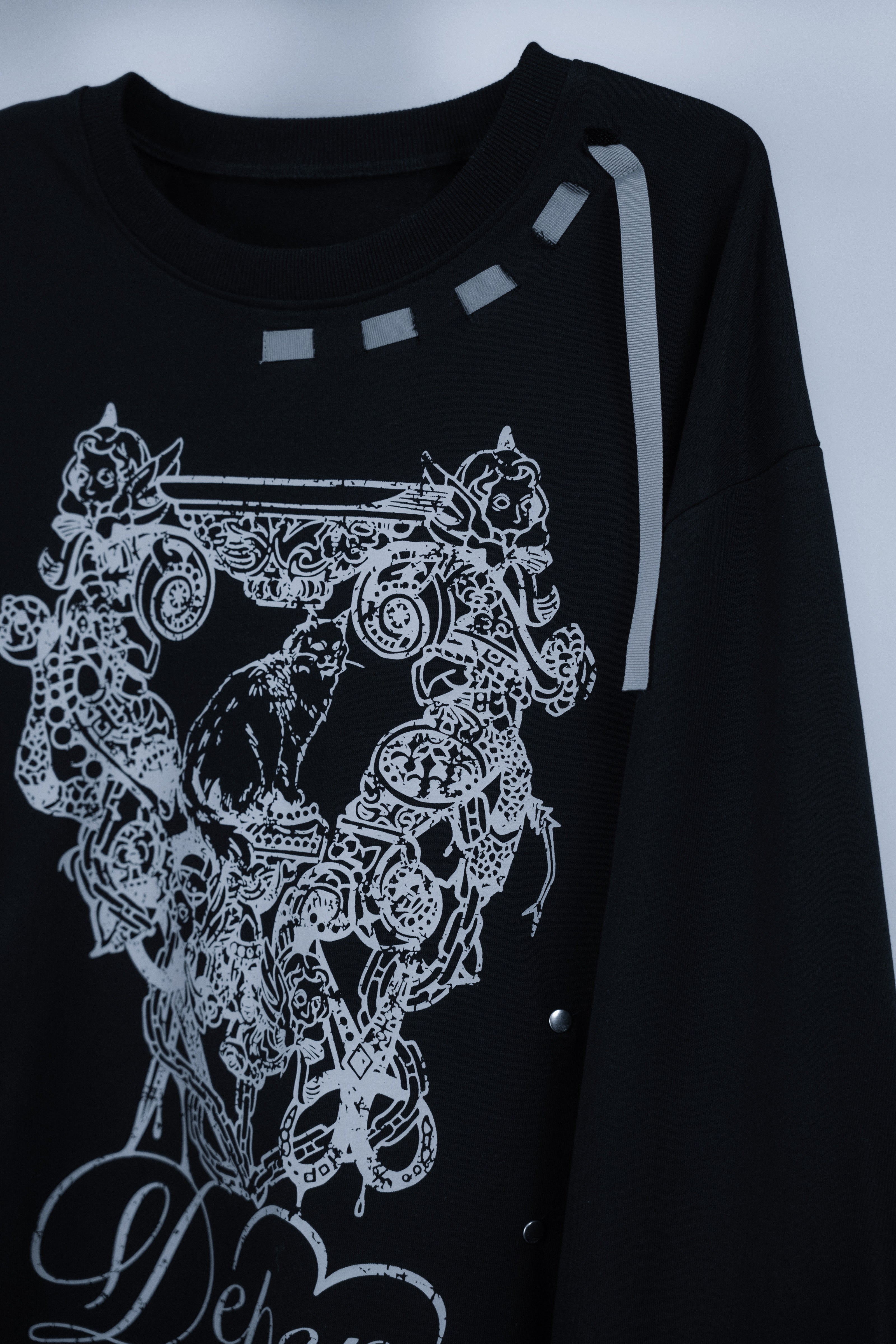 doll cat ribon sweat black