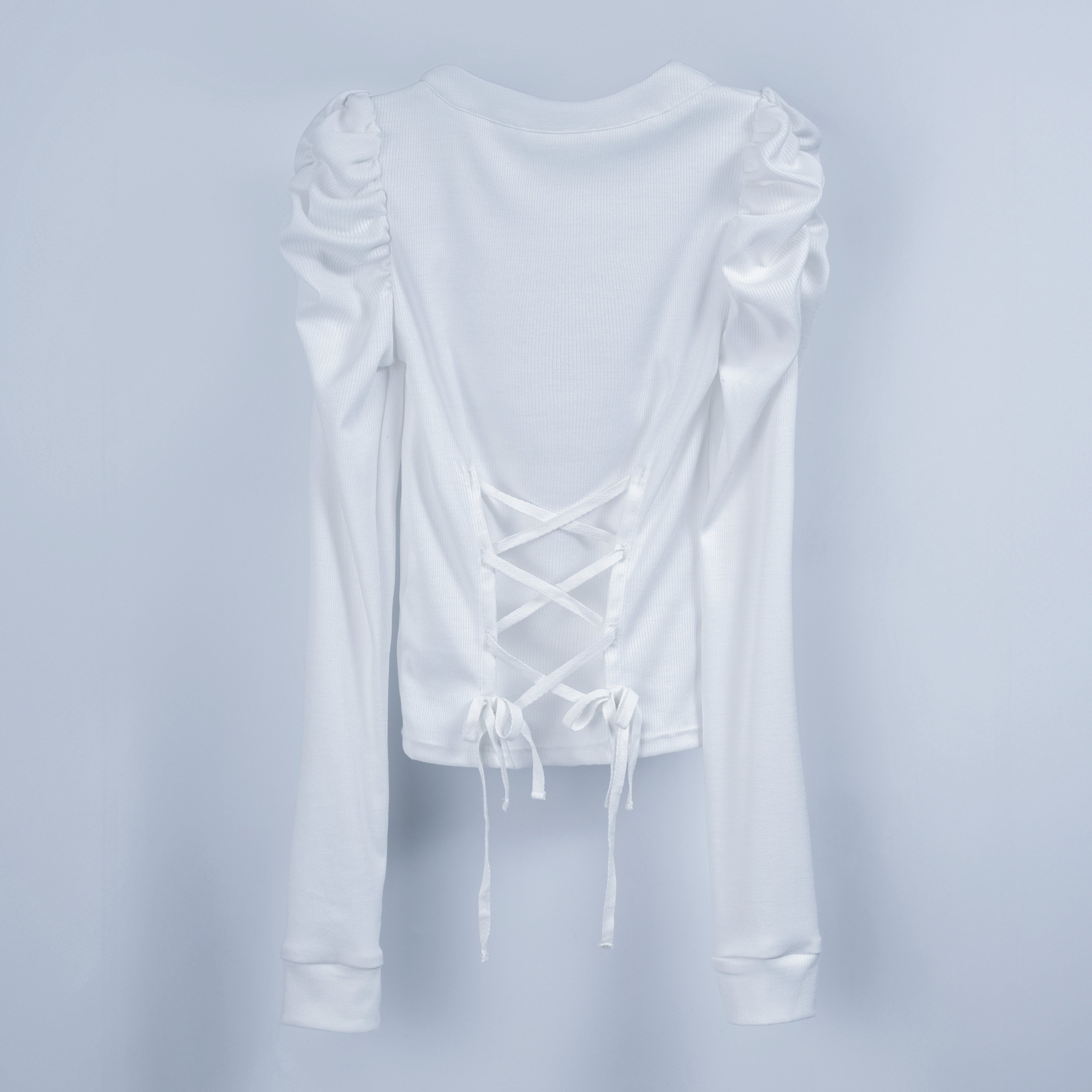 back ribbon doll knit white