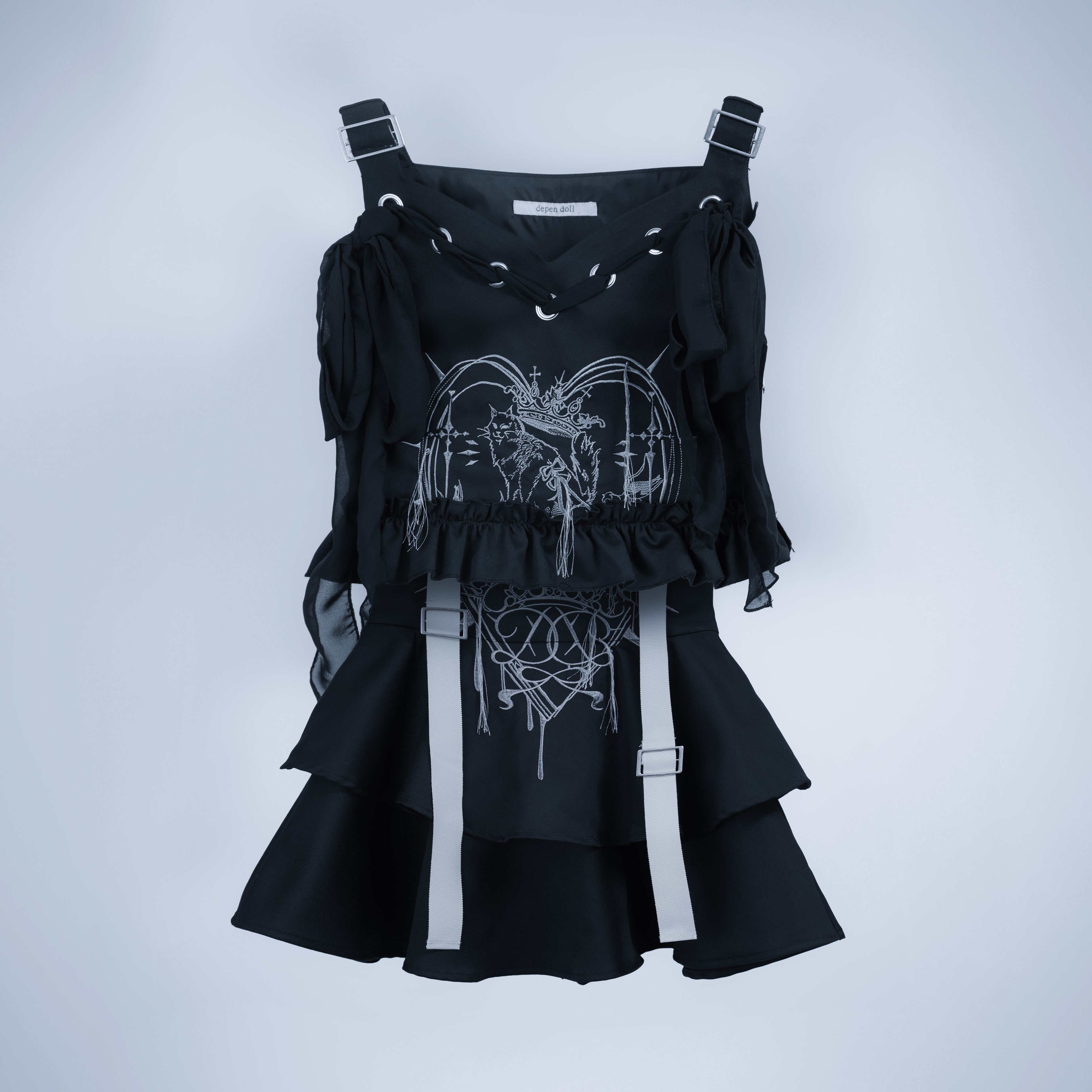 doll cat crown setup black