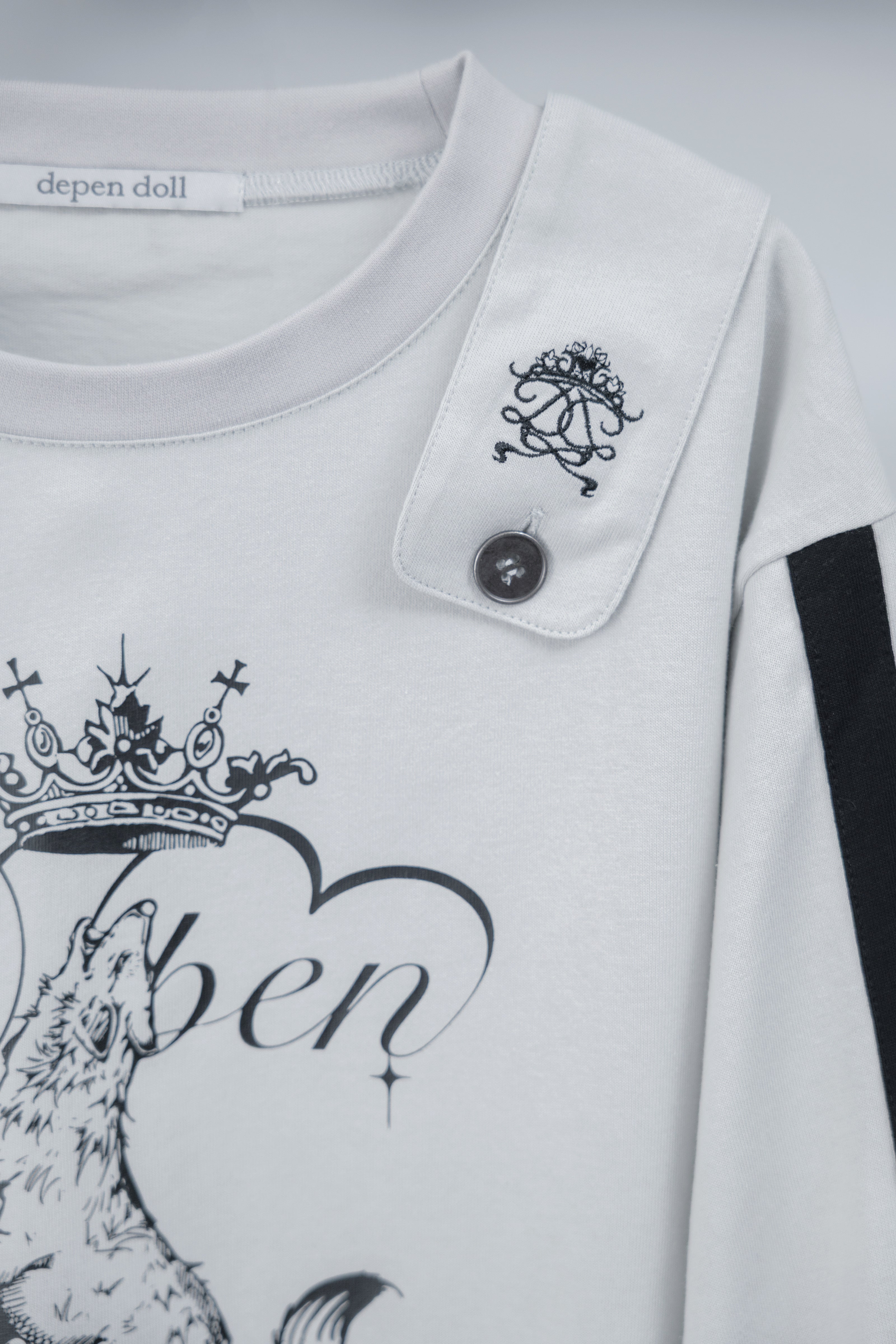 dd wolf crown line Tee gray