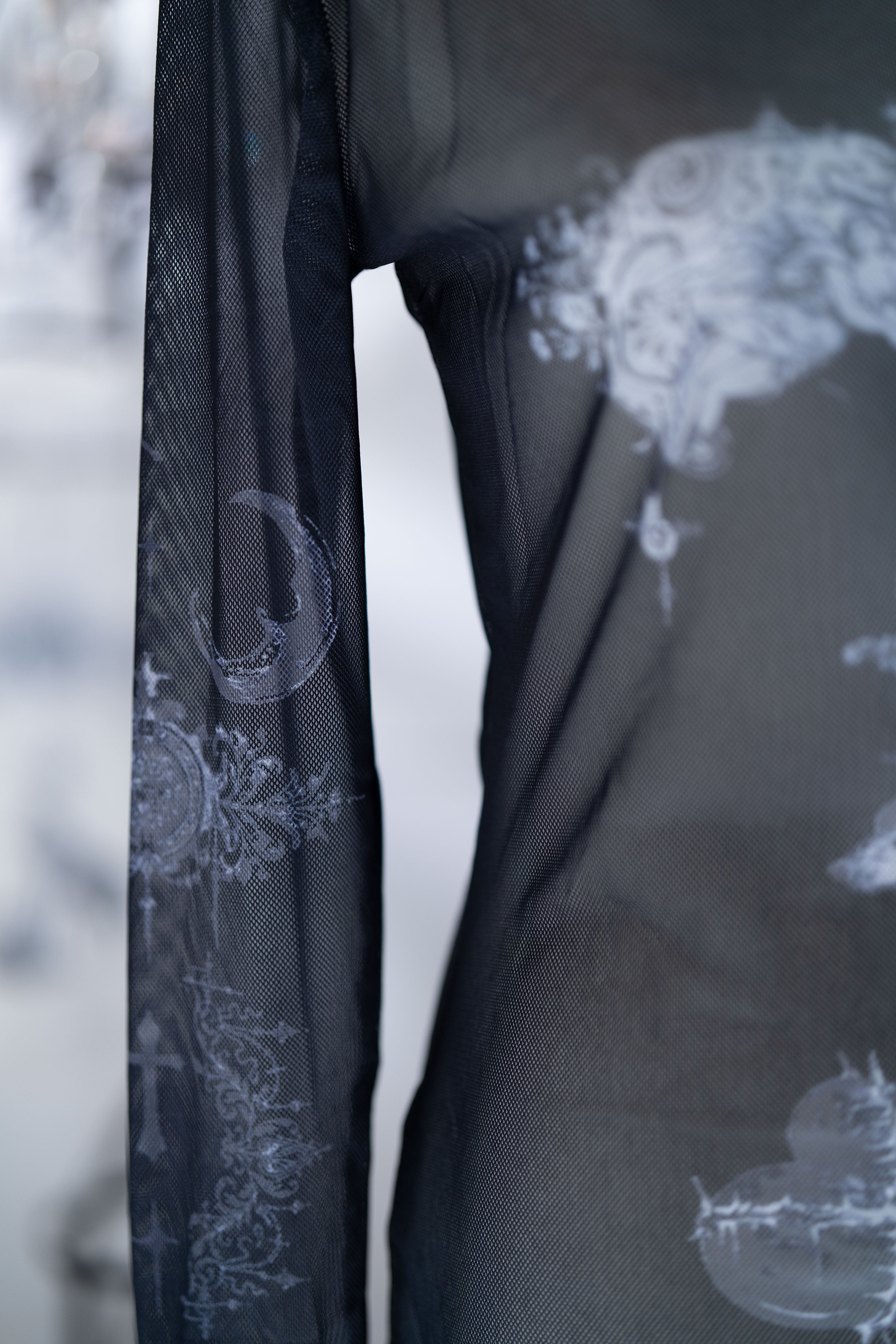 tatoo sheer tops black