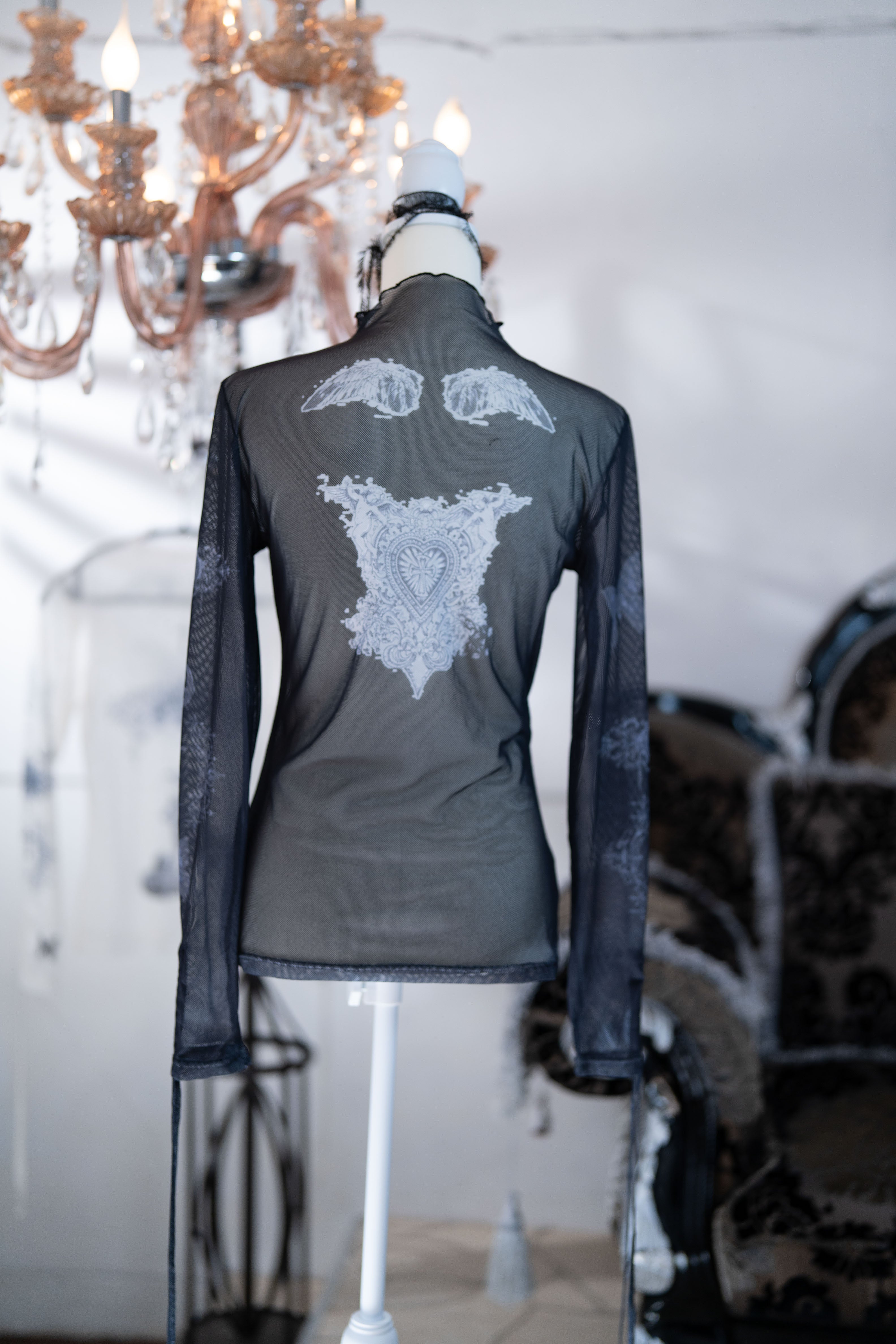 tatoo sheer tops black