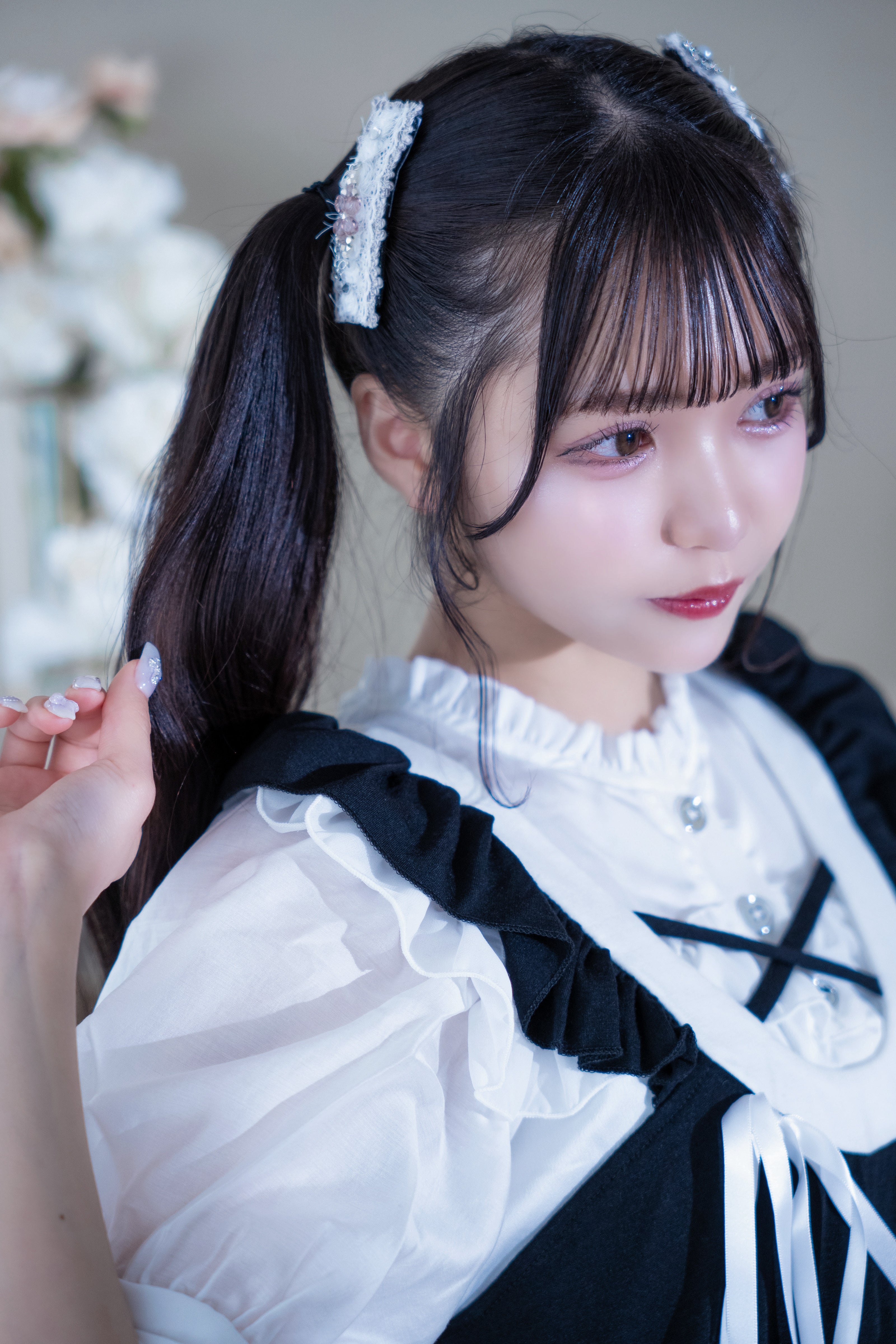 doll hair clip -Elysian- white