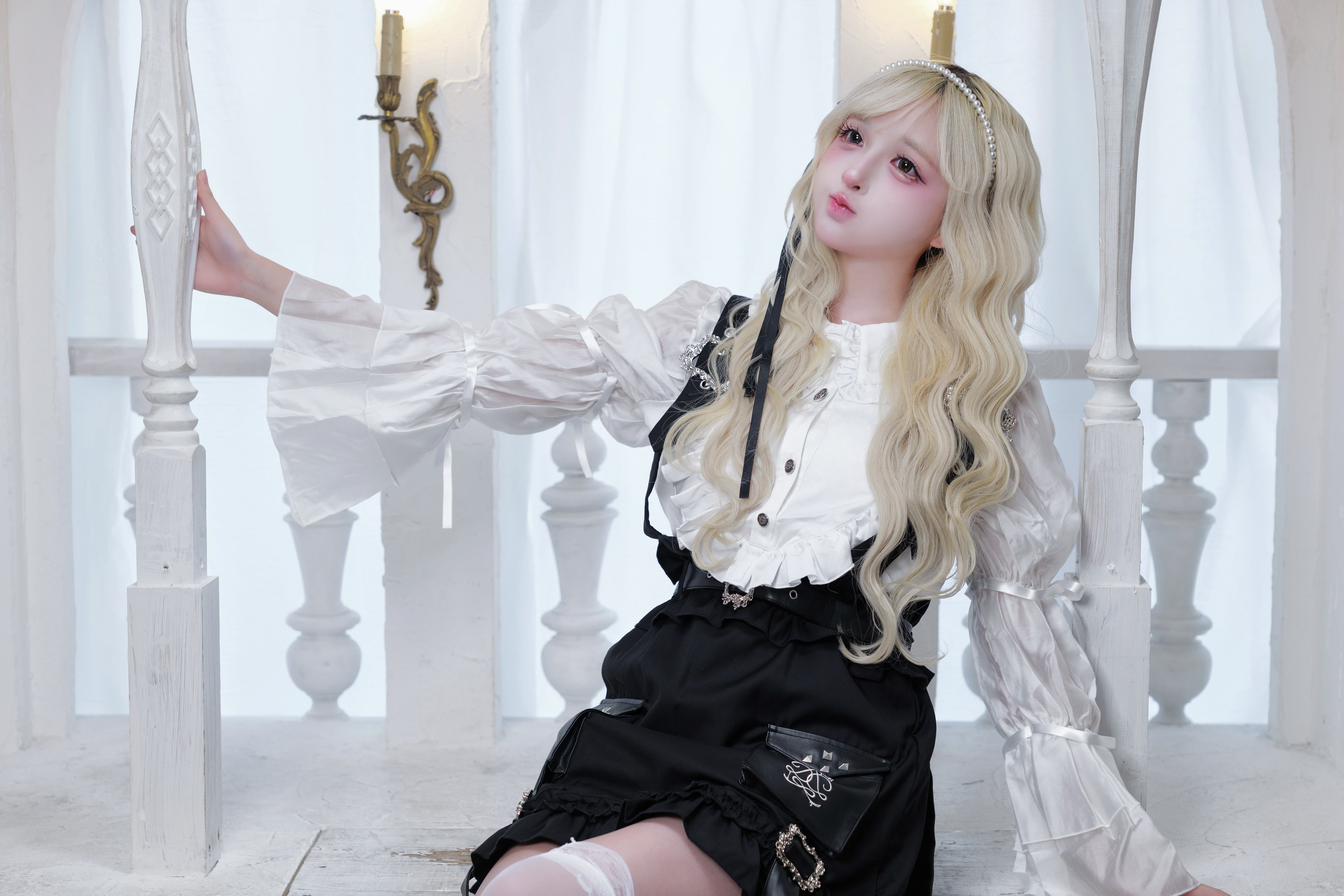 frill doll suspender skirt black