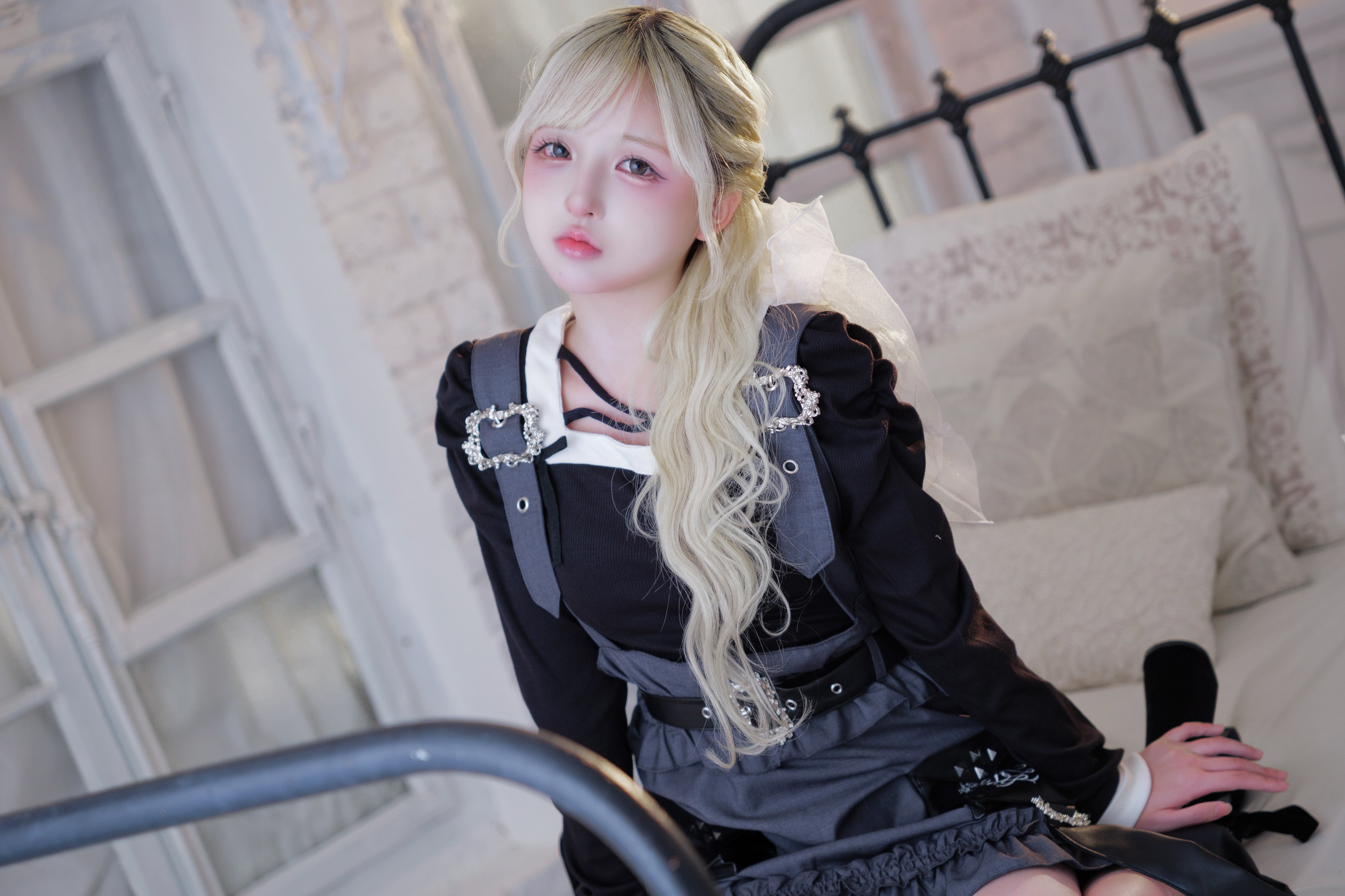 frill doll suspender skirt gray