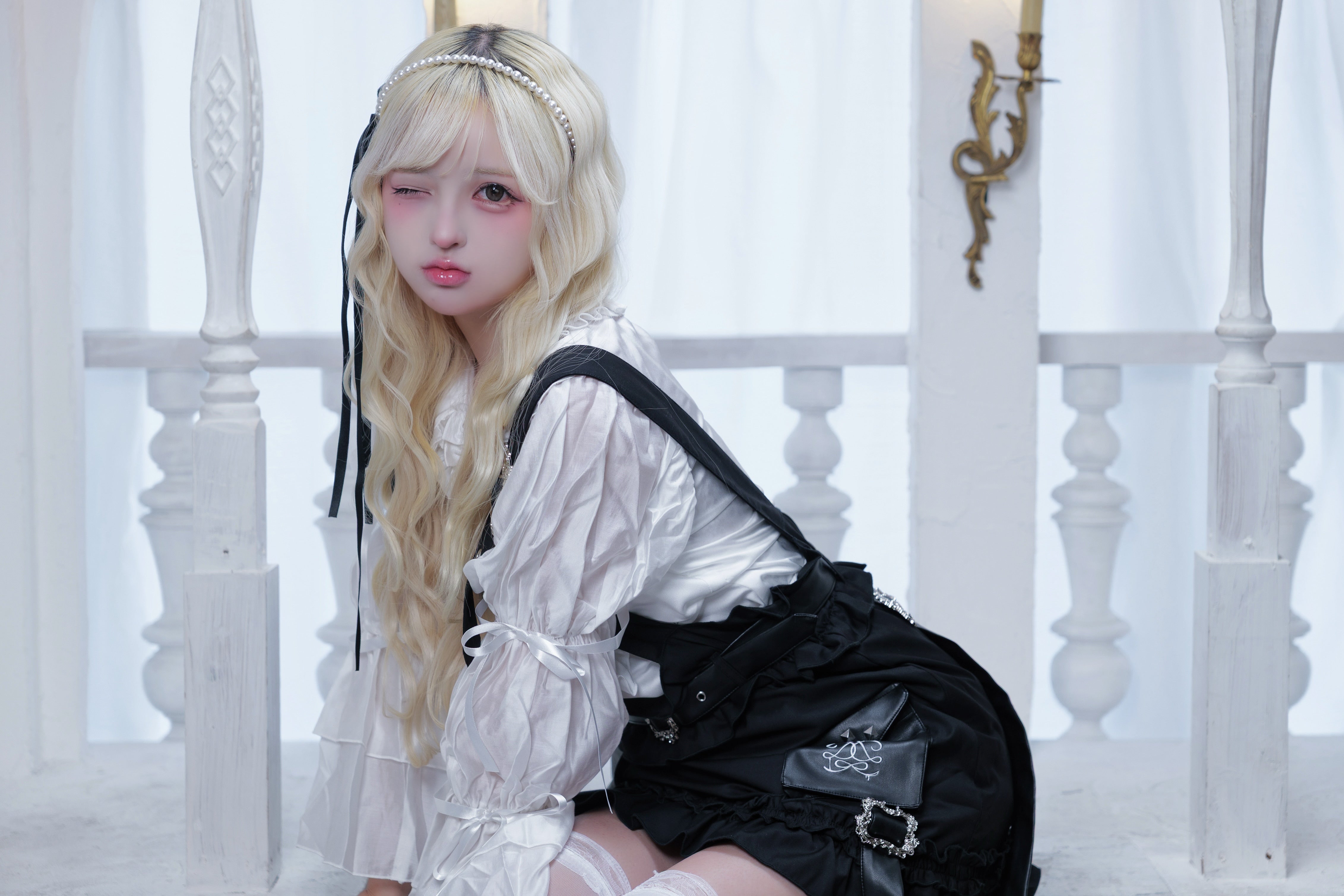 frill doll suspender skirt black