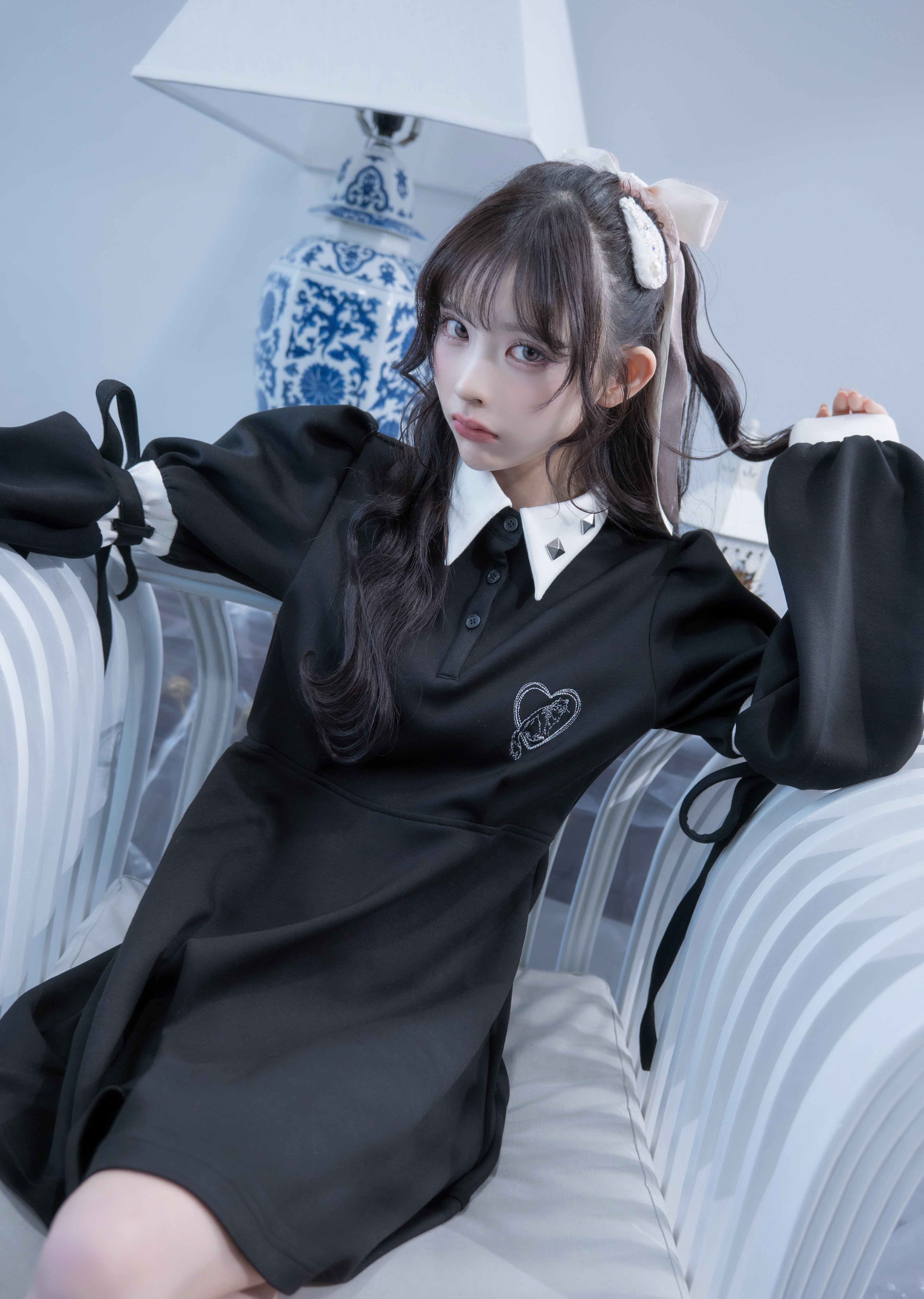 doll polo cat one-piece black