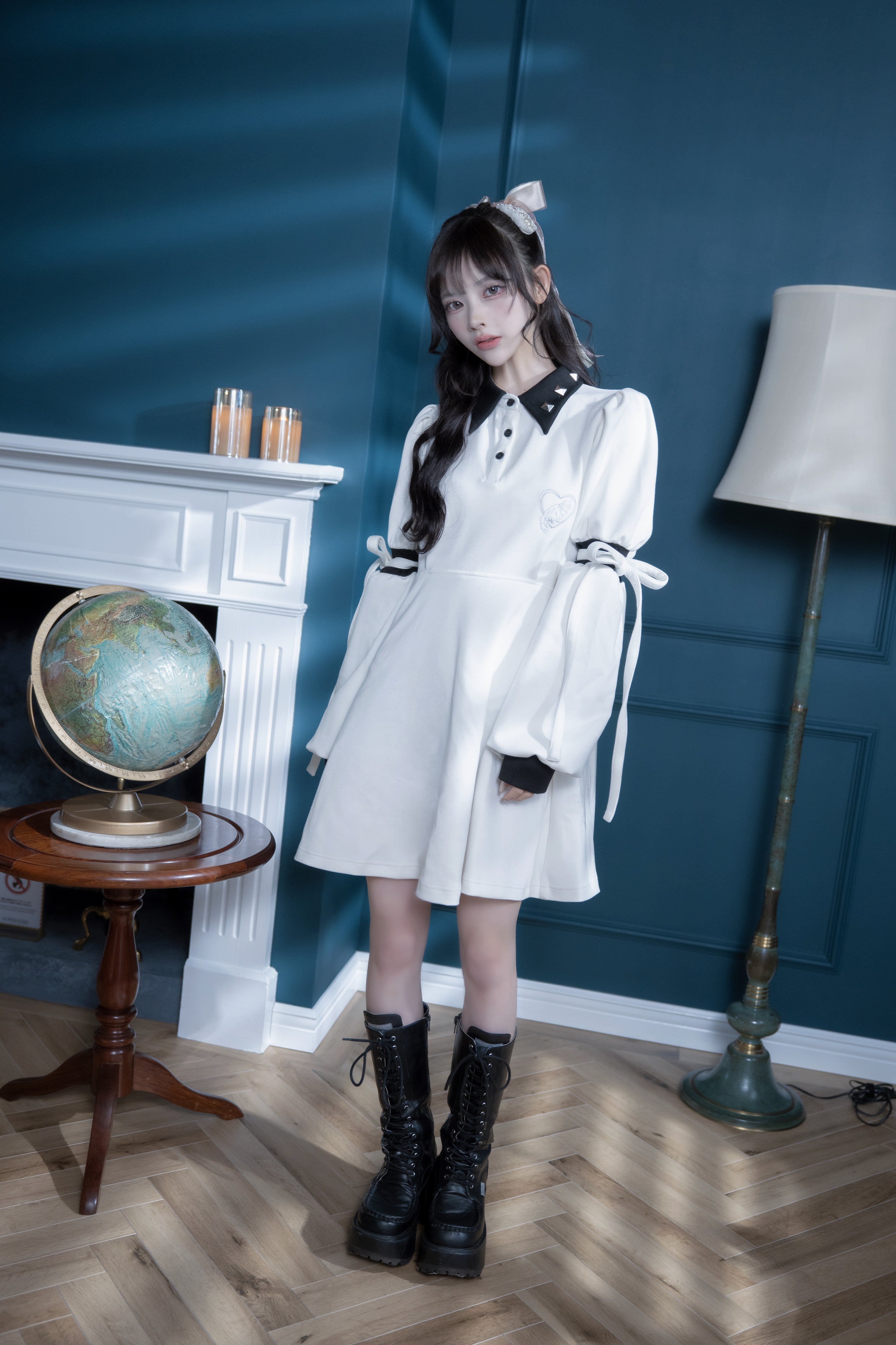 doll polo cat one-piece white