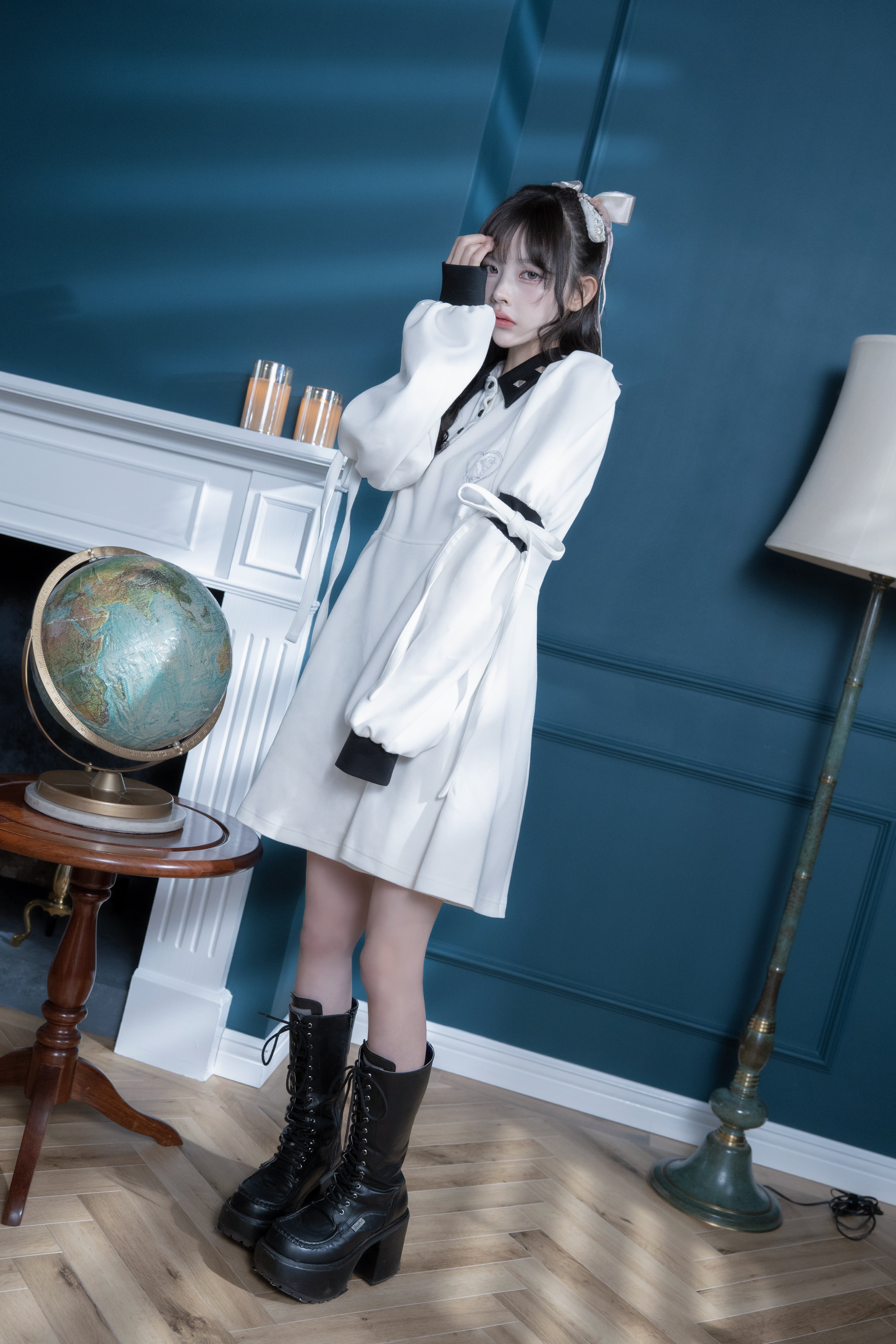 doll polo cat one-piece white