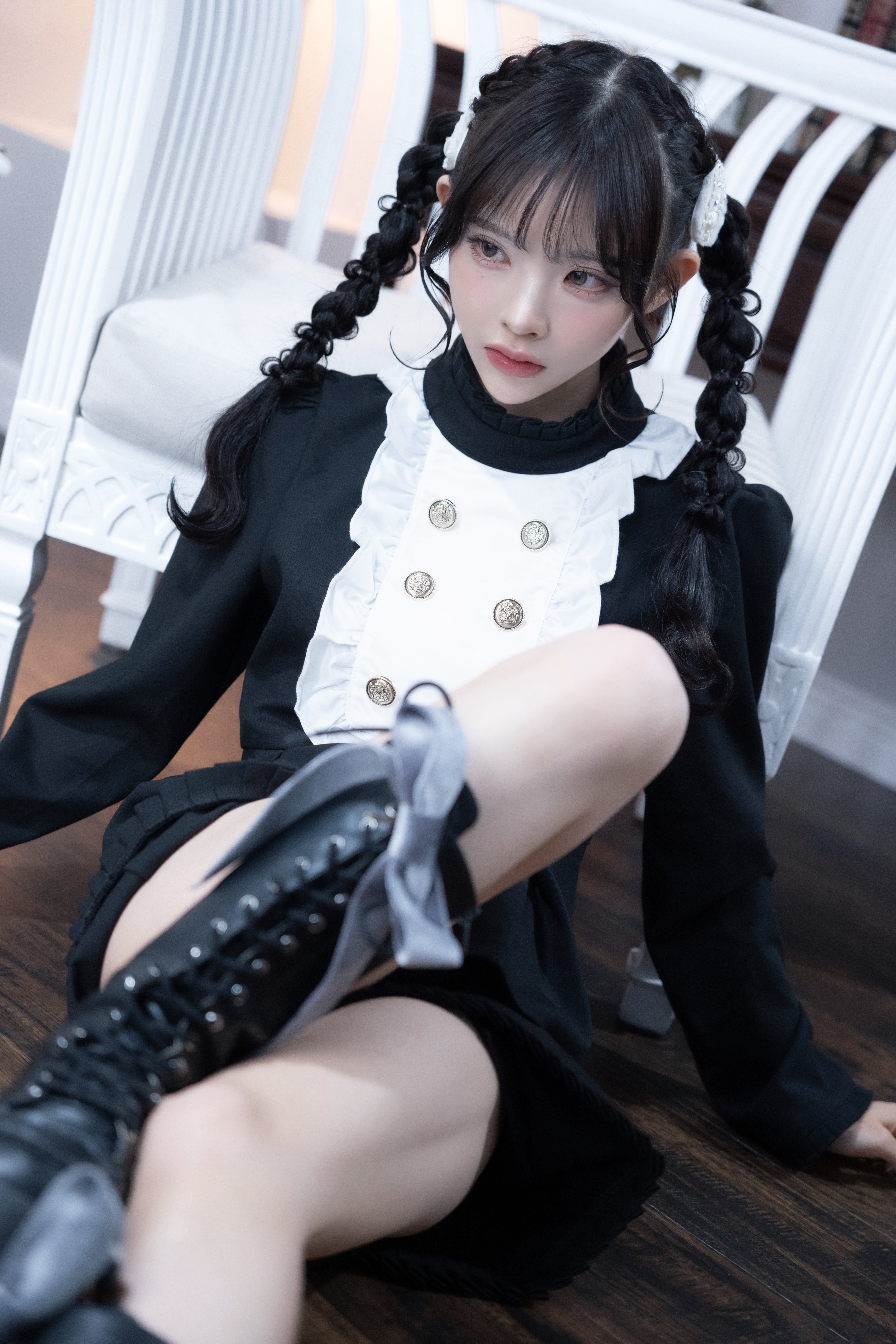 doll peplum jacket black