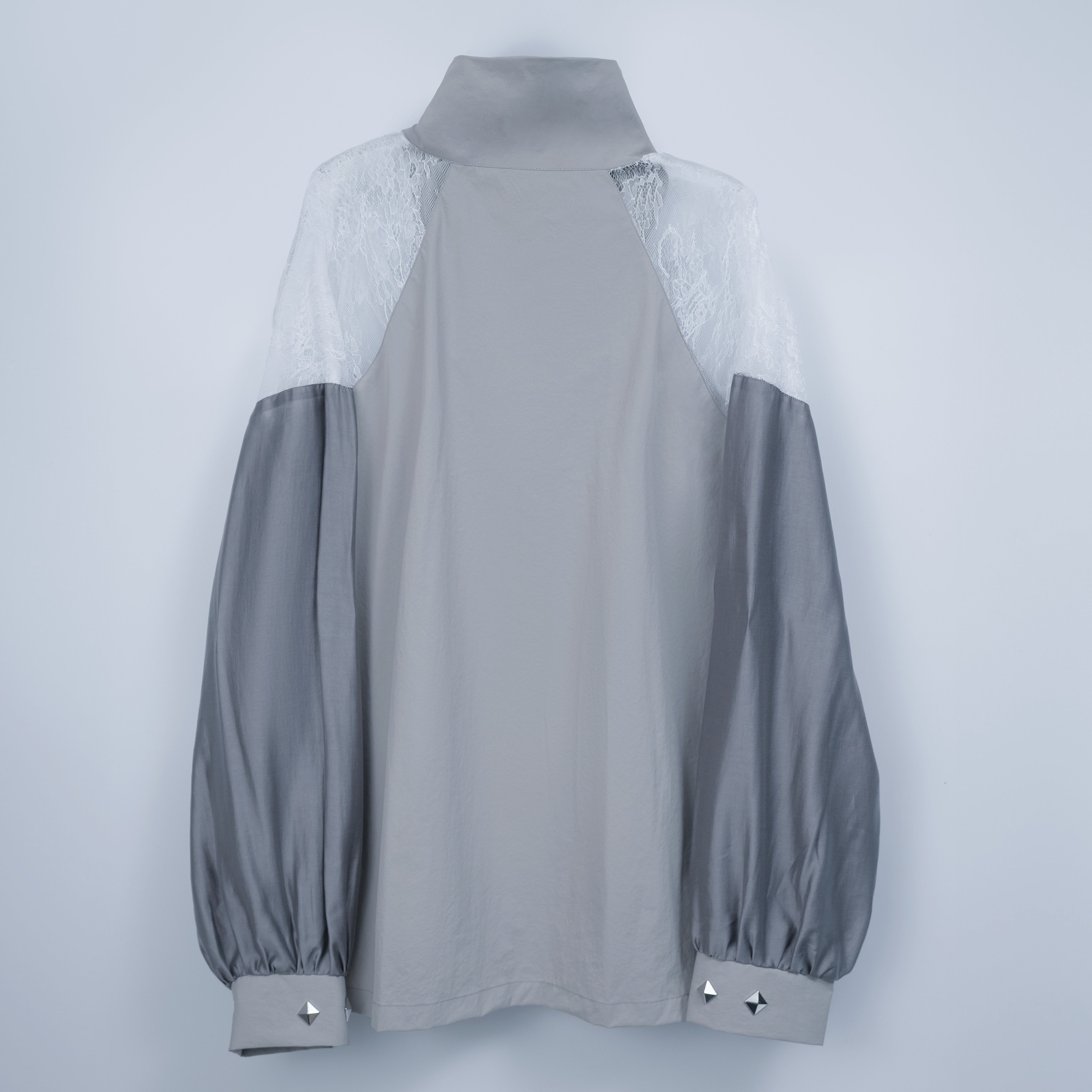 dd sheer lace blouson light gray