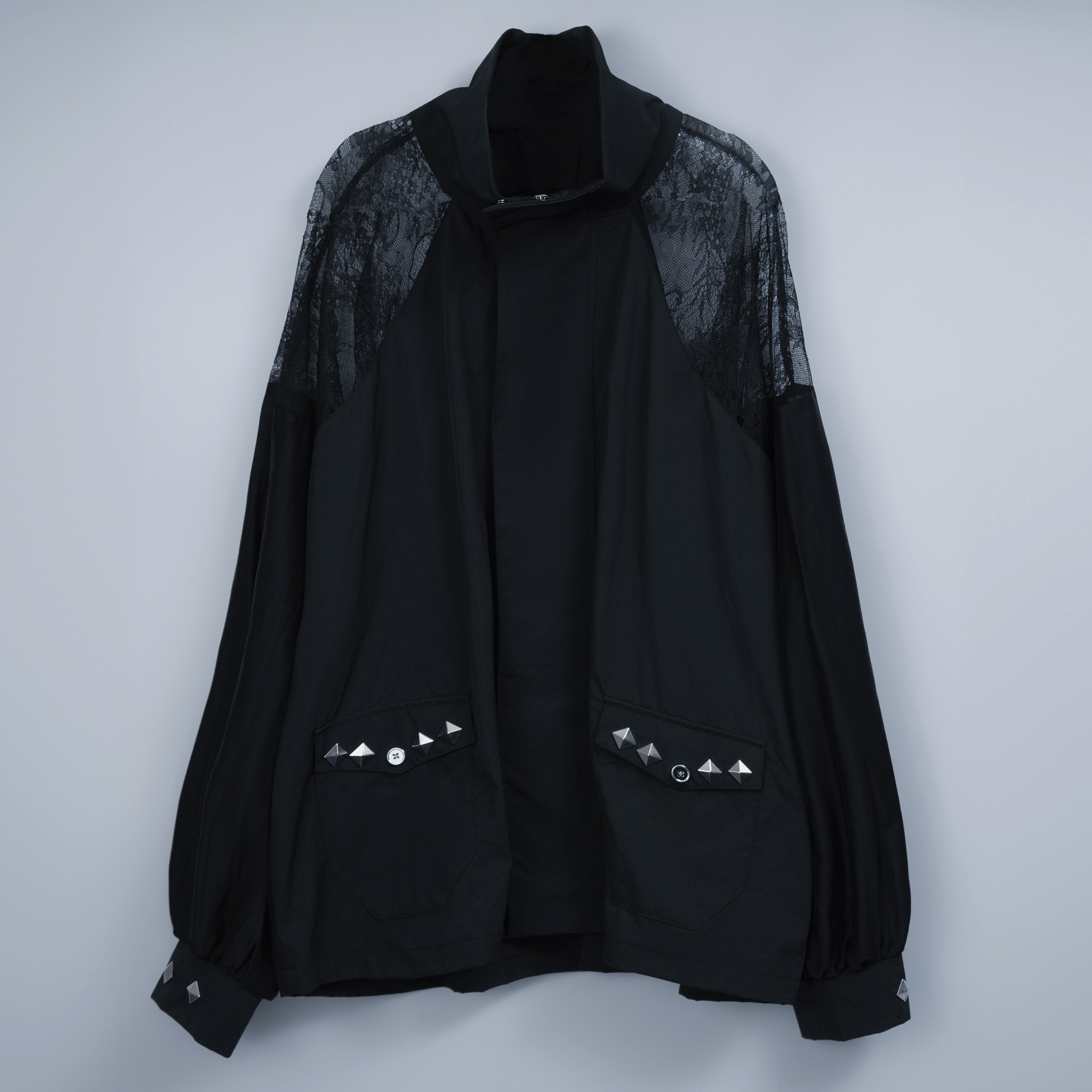 dd sheer lace blouson black