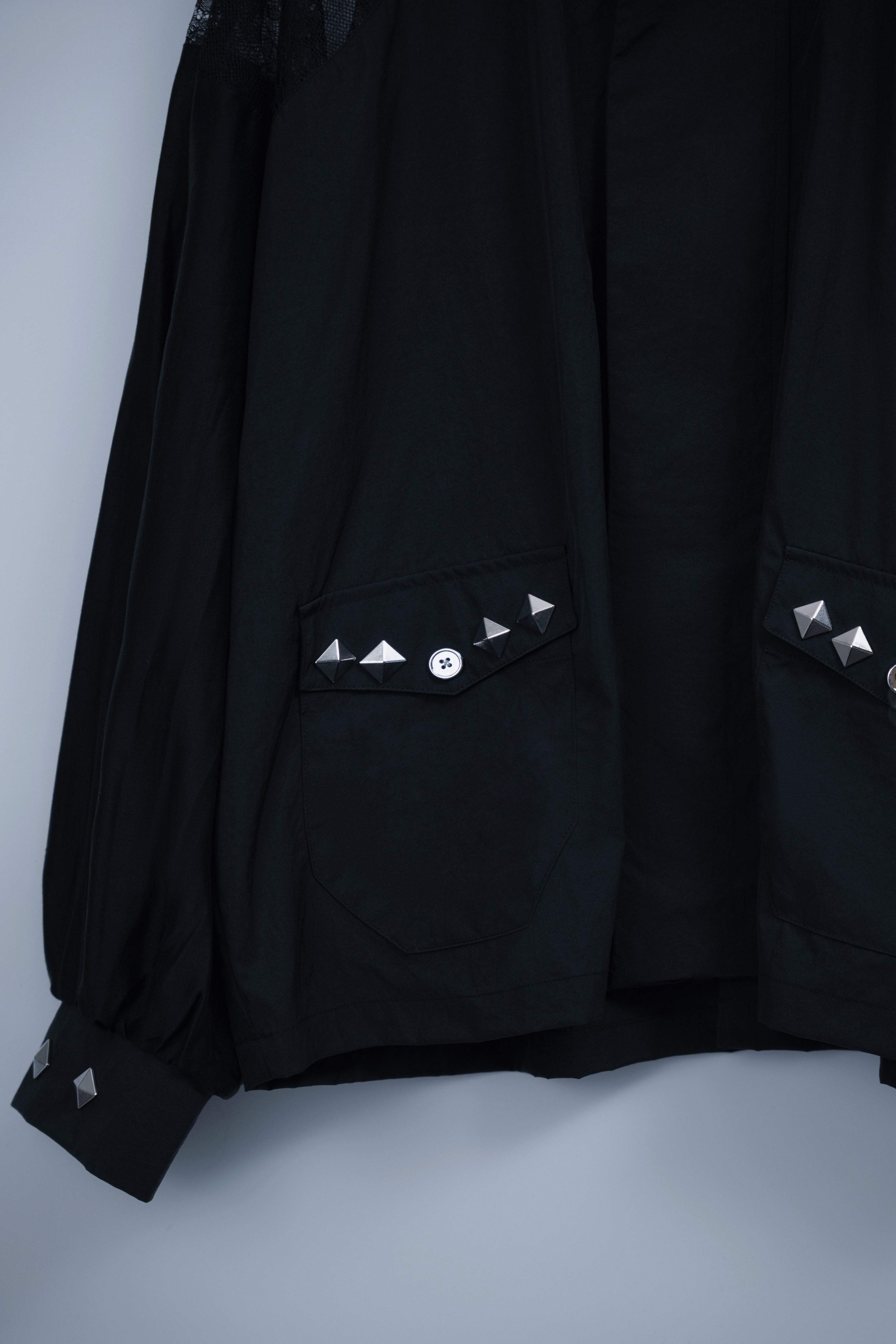 dd sheer lace blouson black