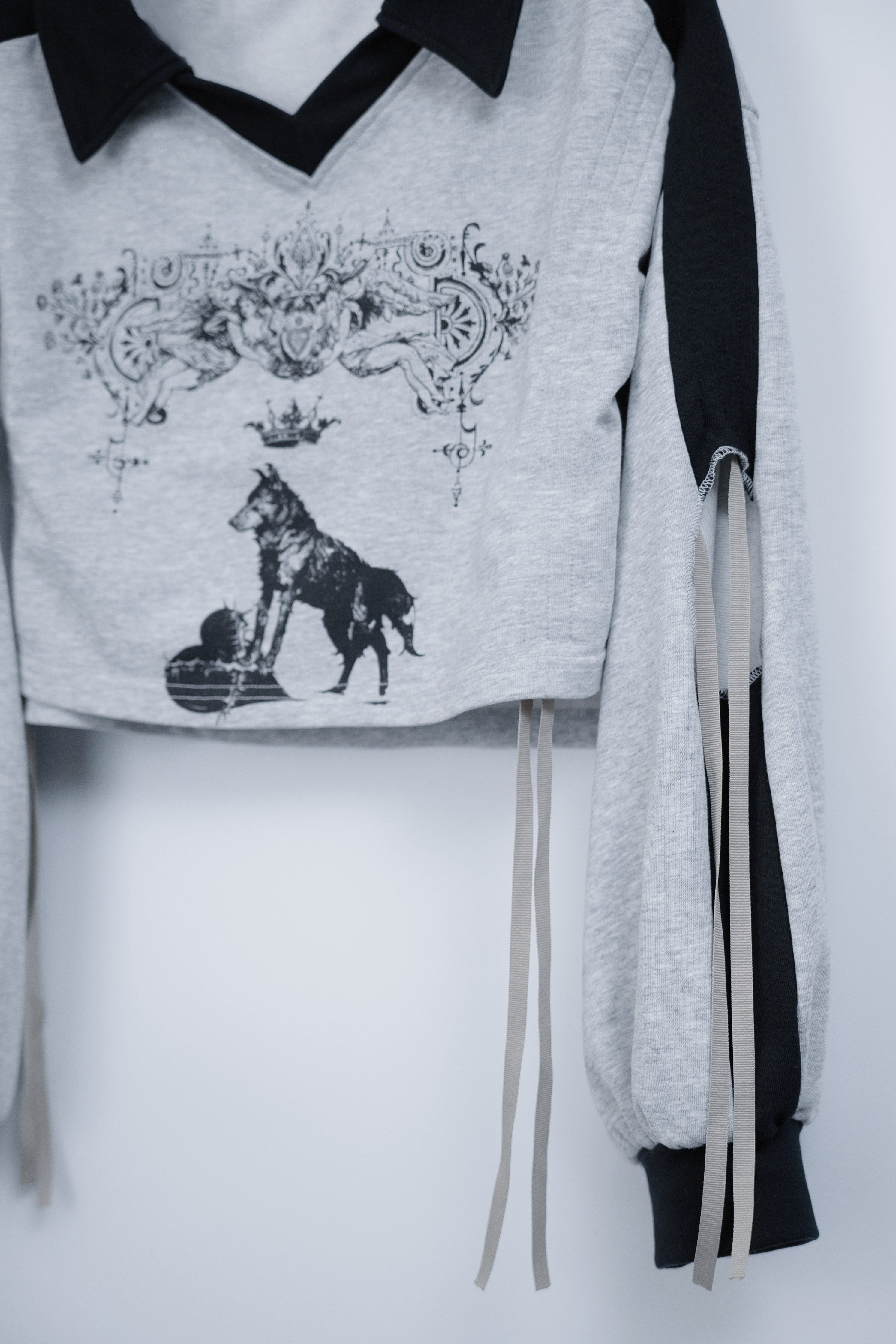 dd wolf sweat polo shirt gray