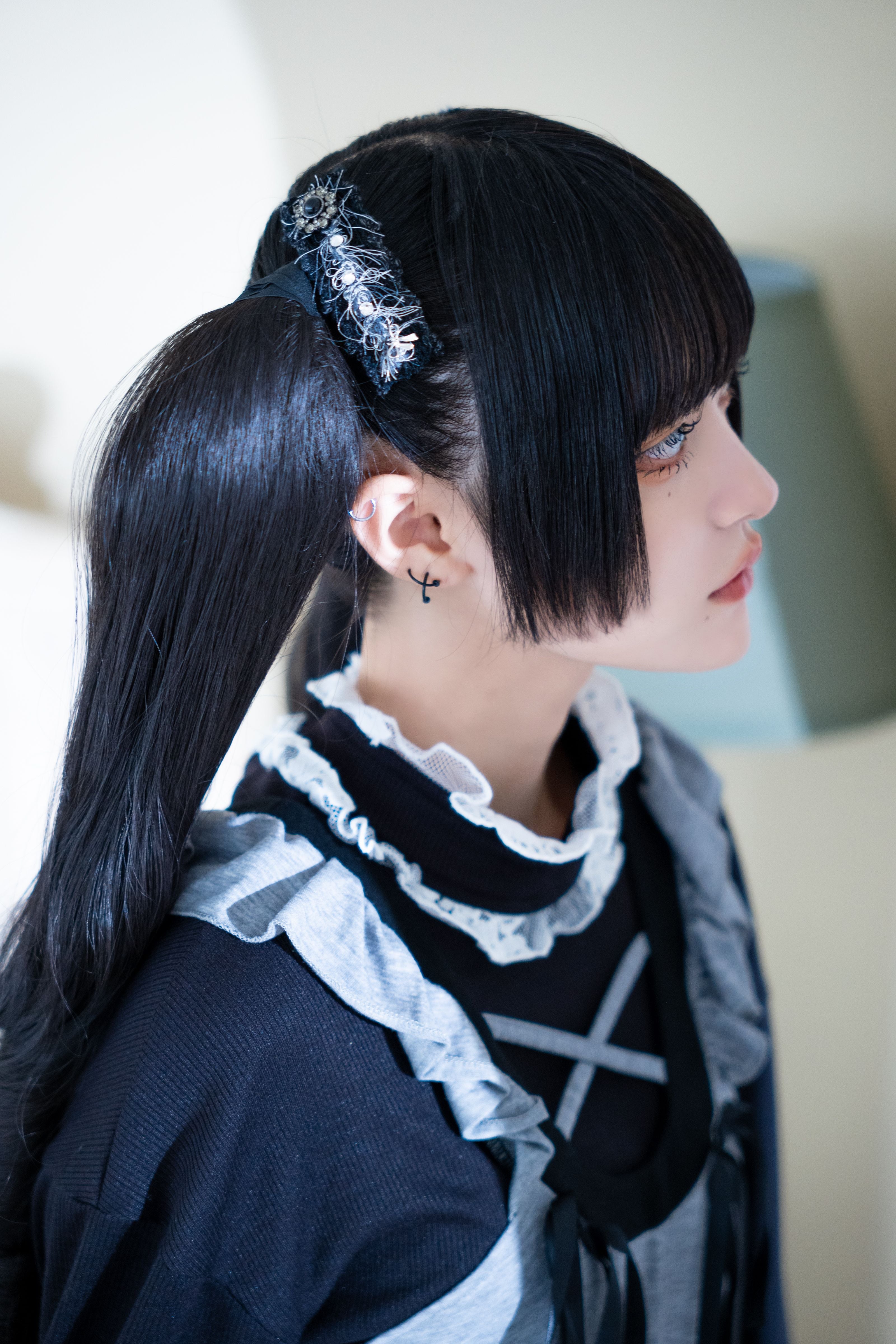doll hair clip -Elysian- black