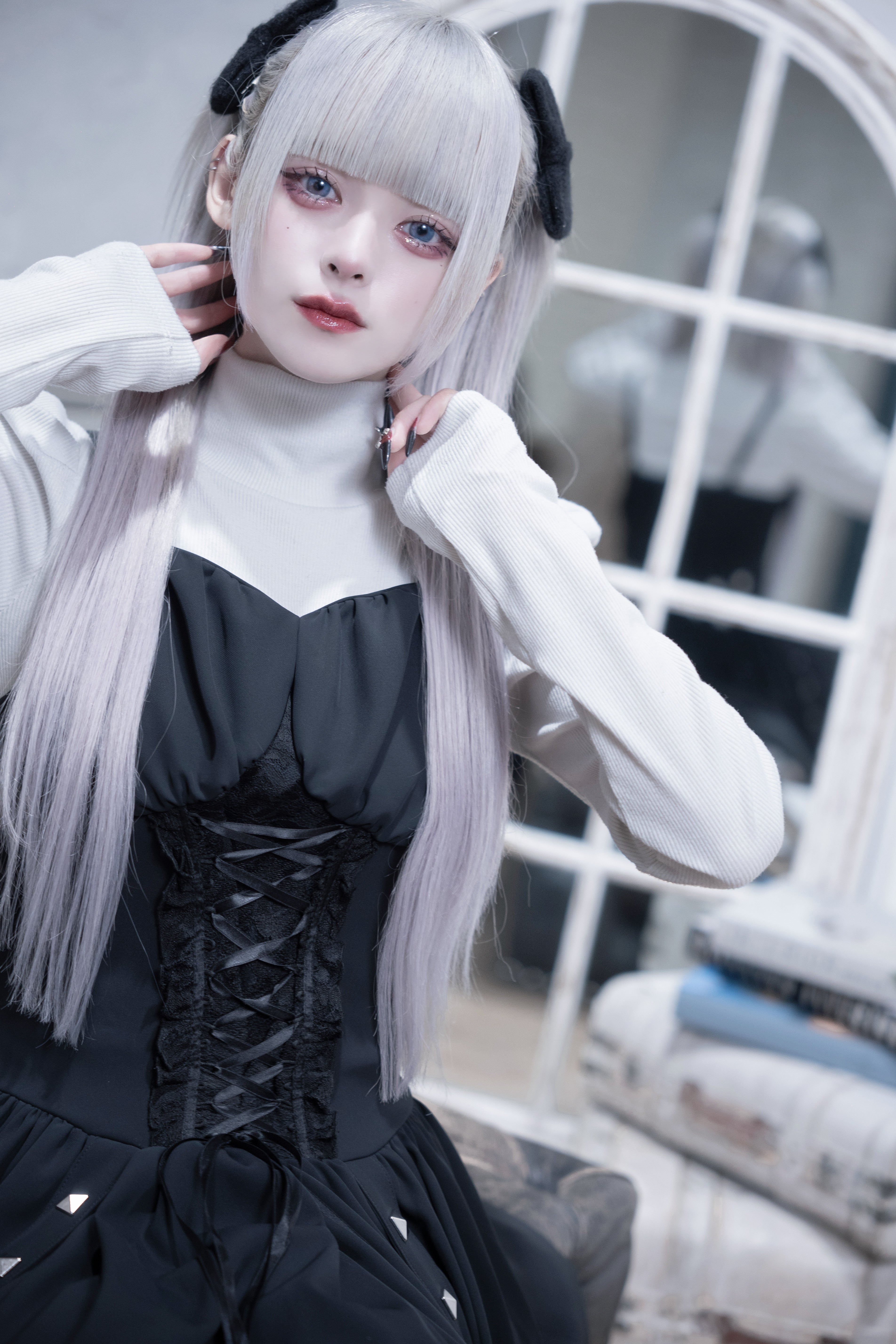 dd studs puff dress set