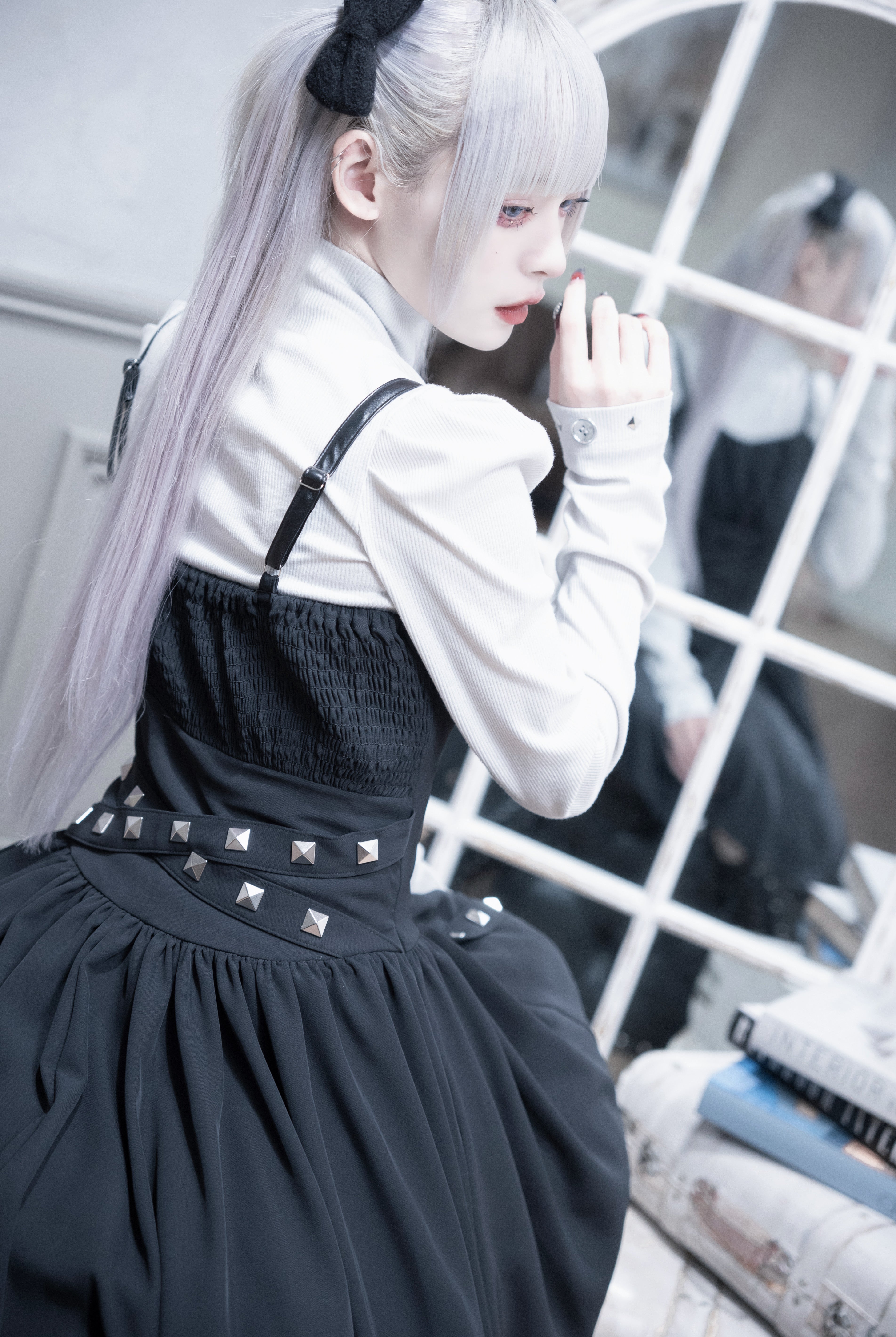 dd studs puff dress set