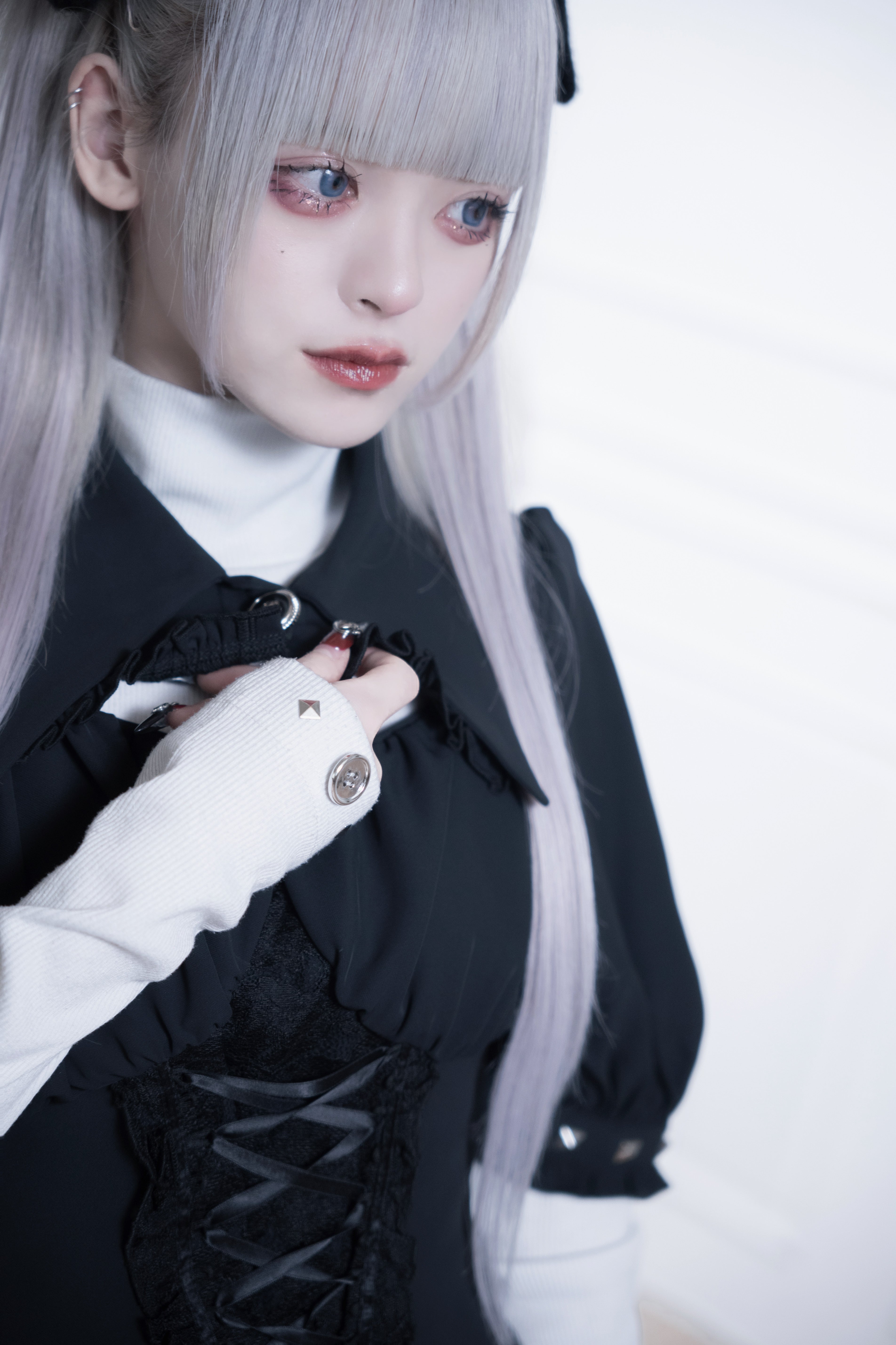 dd studs puff dress set