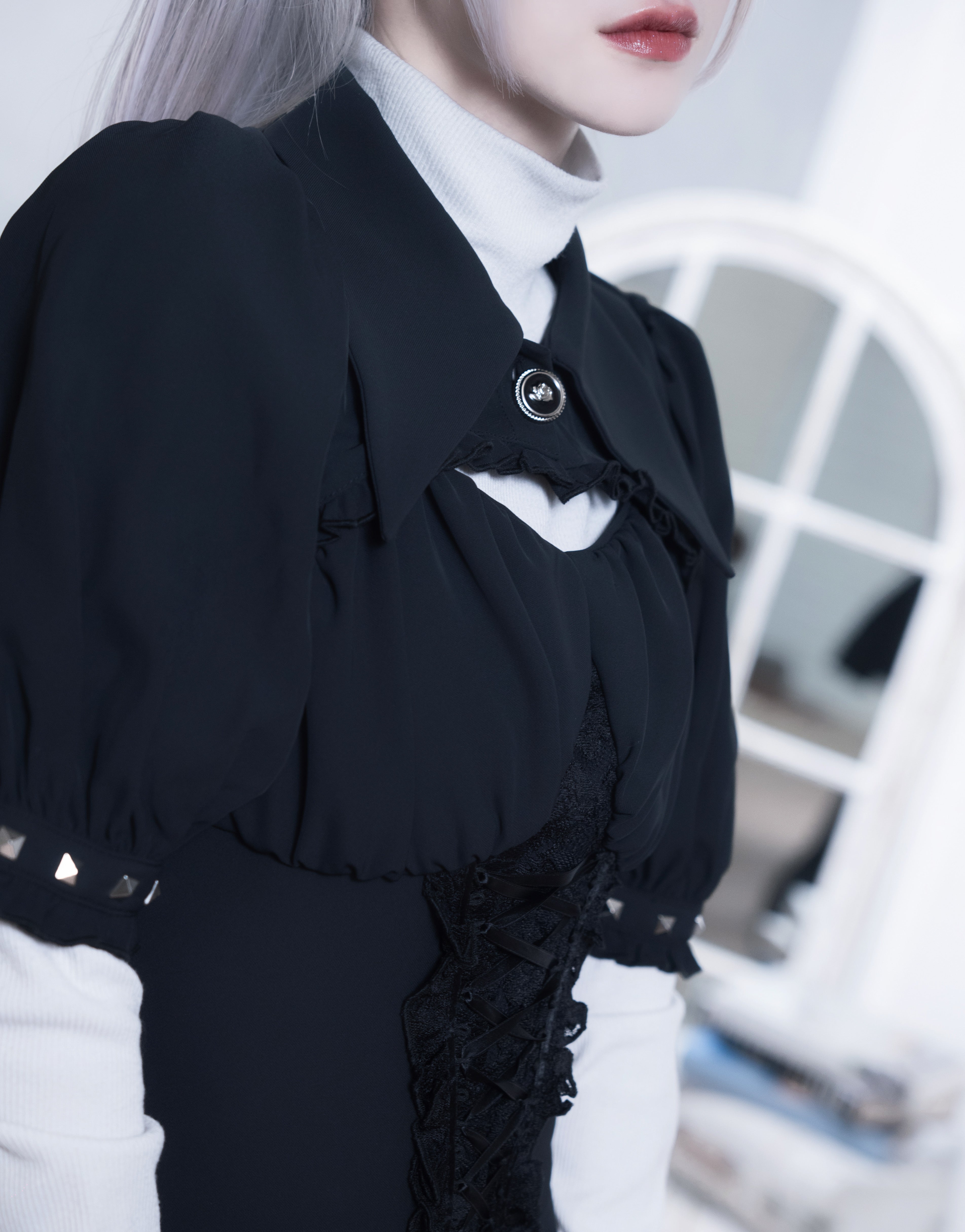 dd studs puff dress set