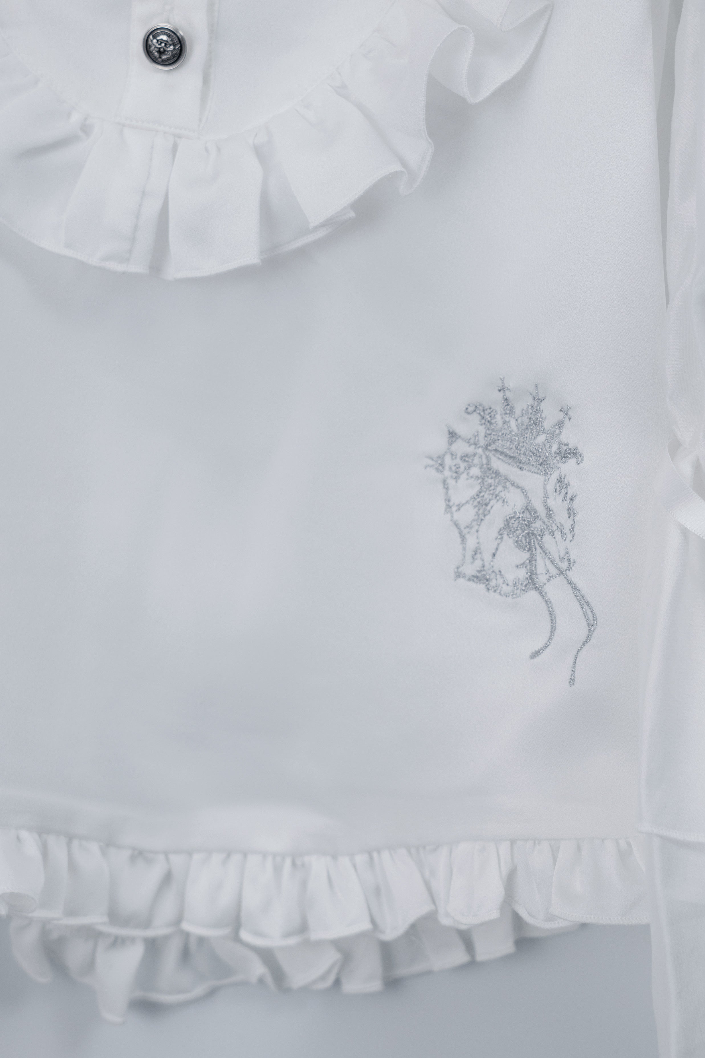 doll chiffon puff blouse white