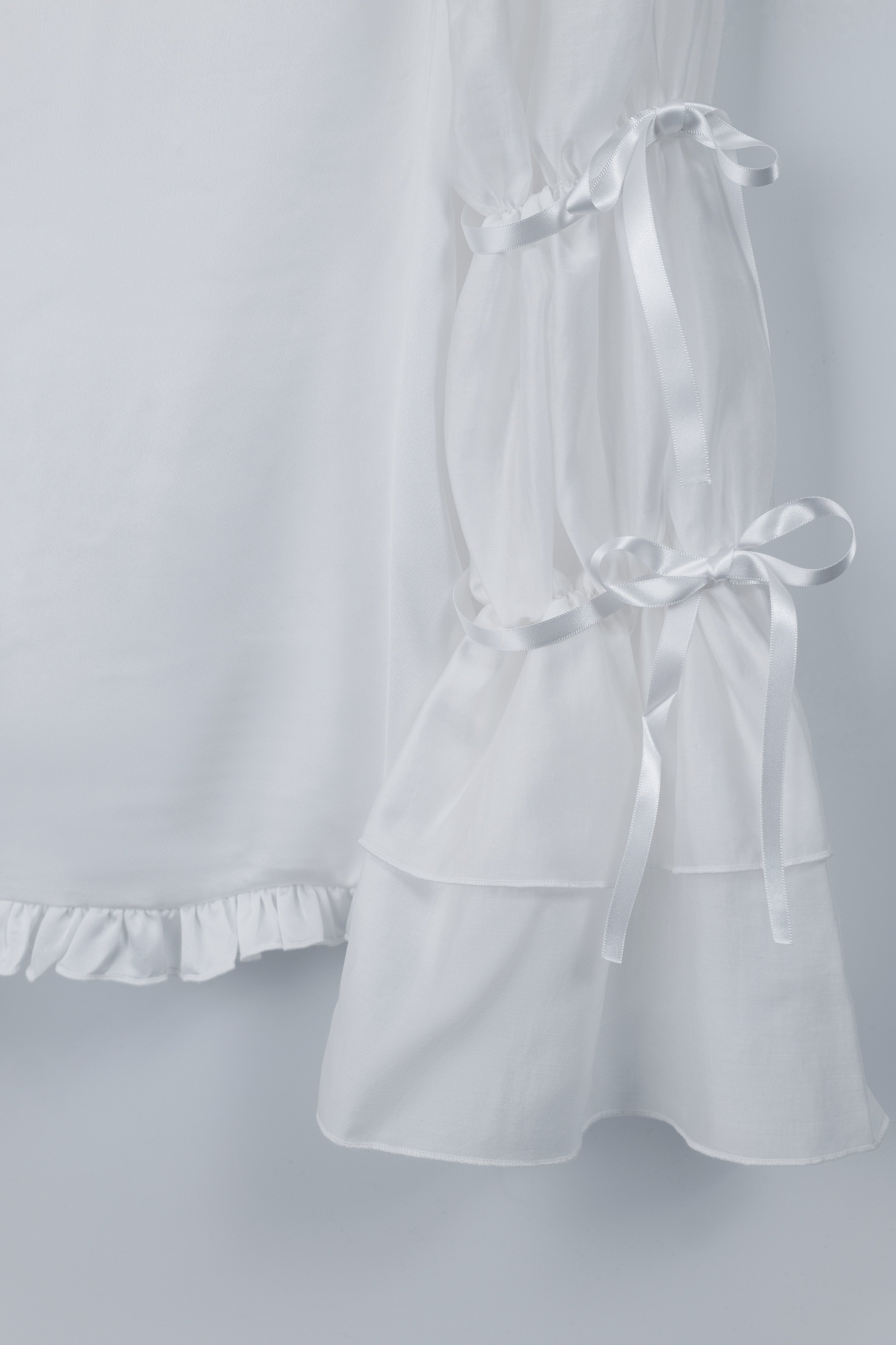 doll chiffon puff blouse white